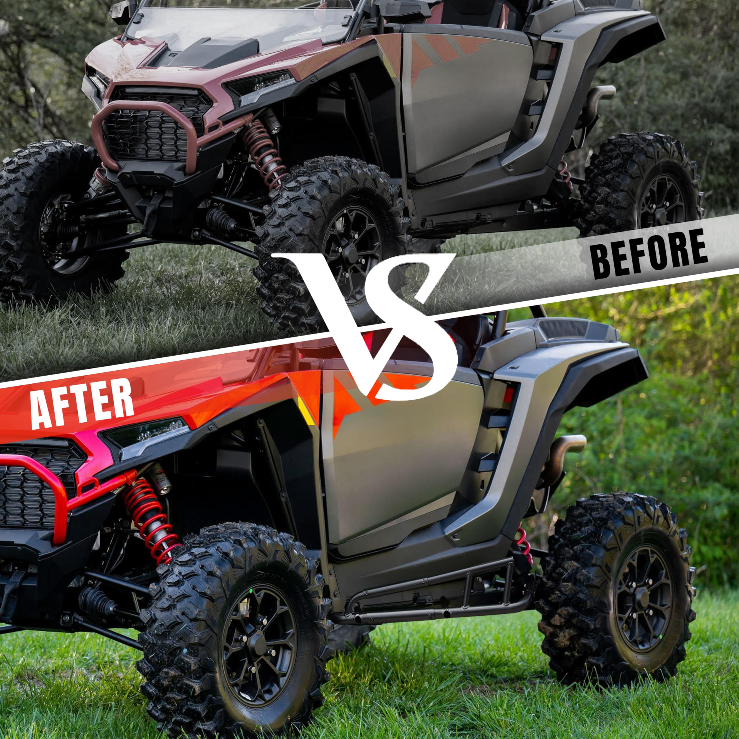 Polaris RZR XP 1000 Nerf Bars & Rock Sliders (2024-2025) - Heavy Duty Steel Side Steps with Low Profile Tree Kickers | Side Bumper Protection Frame for Off-Road Adventures | Compatible with 2-Seater Models