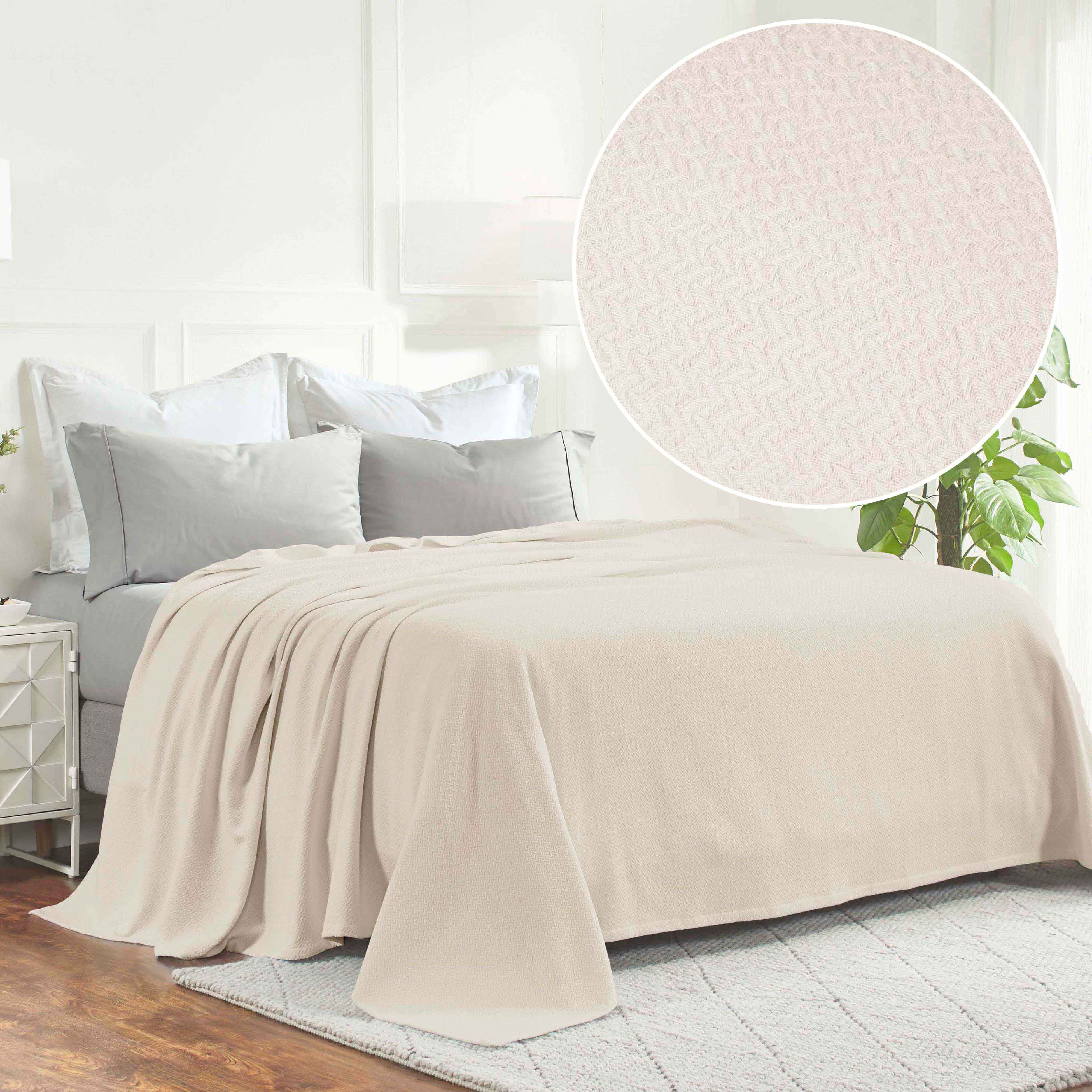 Premium Nobel Cotton Textured Chevron Lightweight Woven Blanket - Soft & Breathable Throw for Sofa, Bed, or Outdoor Picnics - Cozy Home Decor & Travel Companion