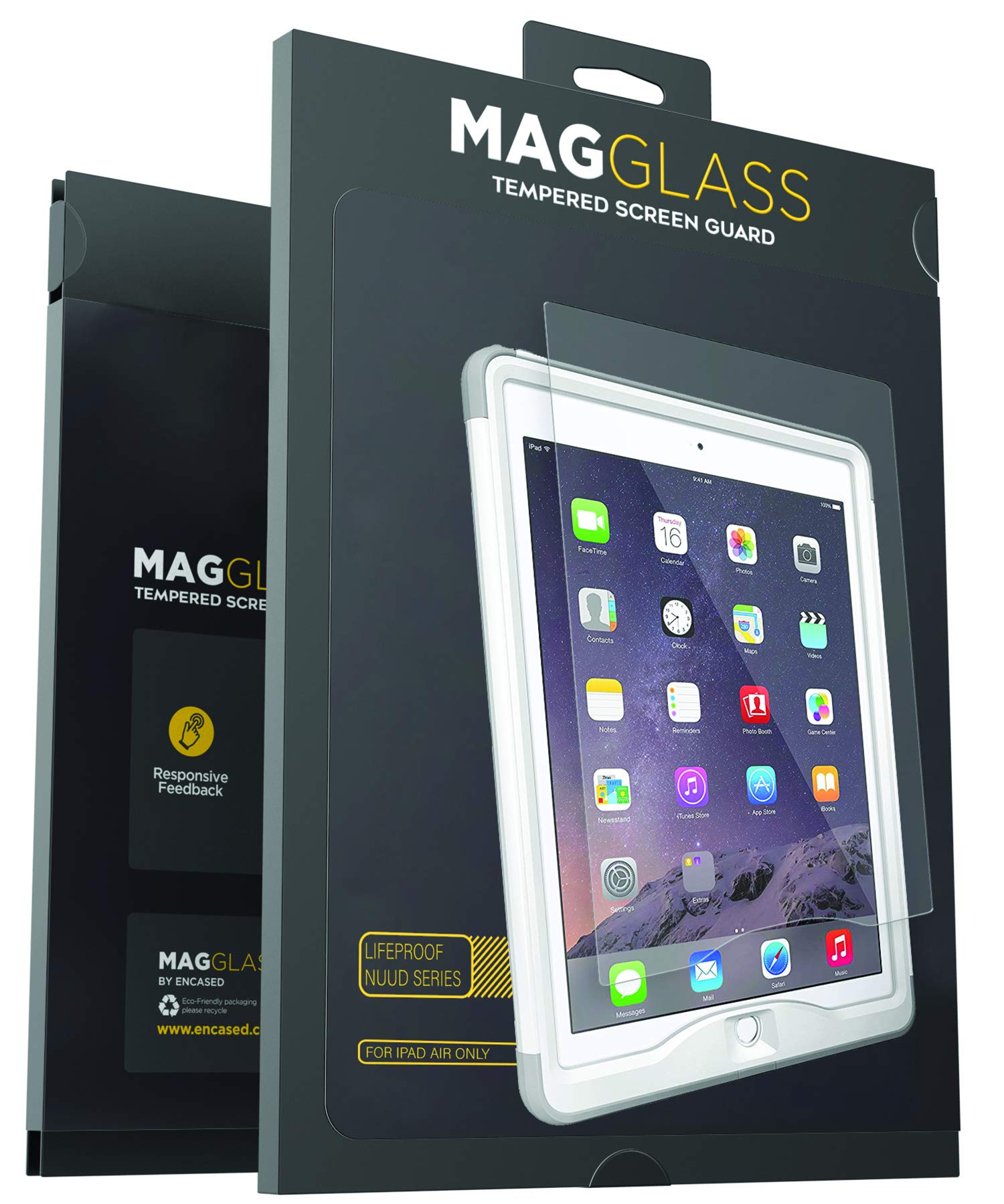 Magglass Custom Tempered Glass Screen Protector for Lifeproof Nuud Case (iPad Air 2) - Case Not Included | HD Clarity & Scratch Protection for Work & Travel