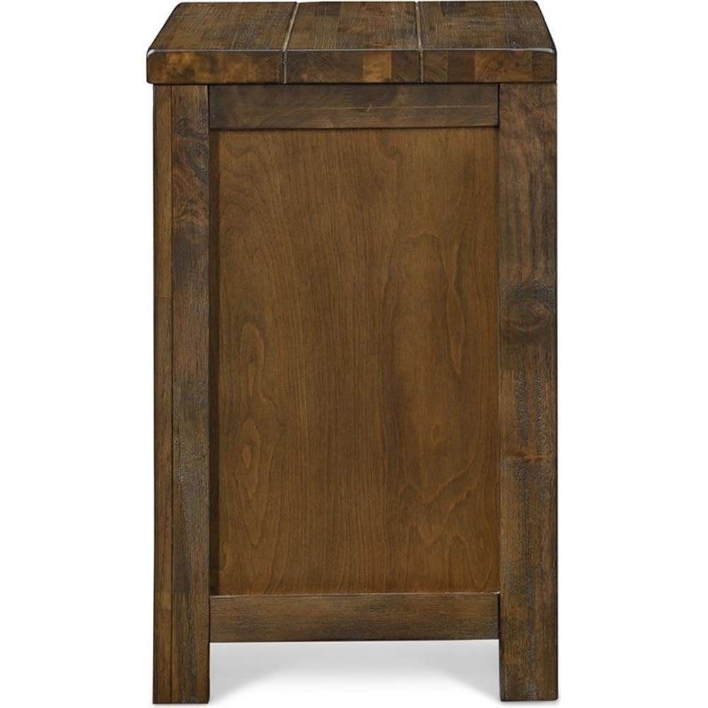 Finch Stratford Farmhouse Wooden Nightstand with 3 Drawers - Rustic Brown Bedside End Table with Space Saving Design for Bedroom, Living Room, or Office