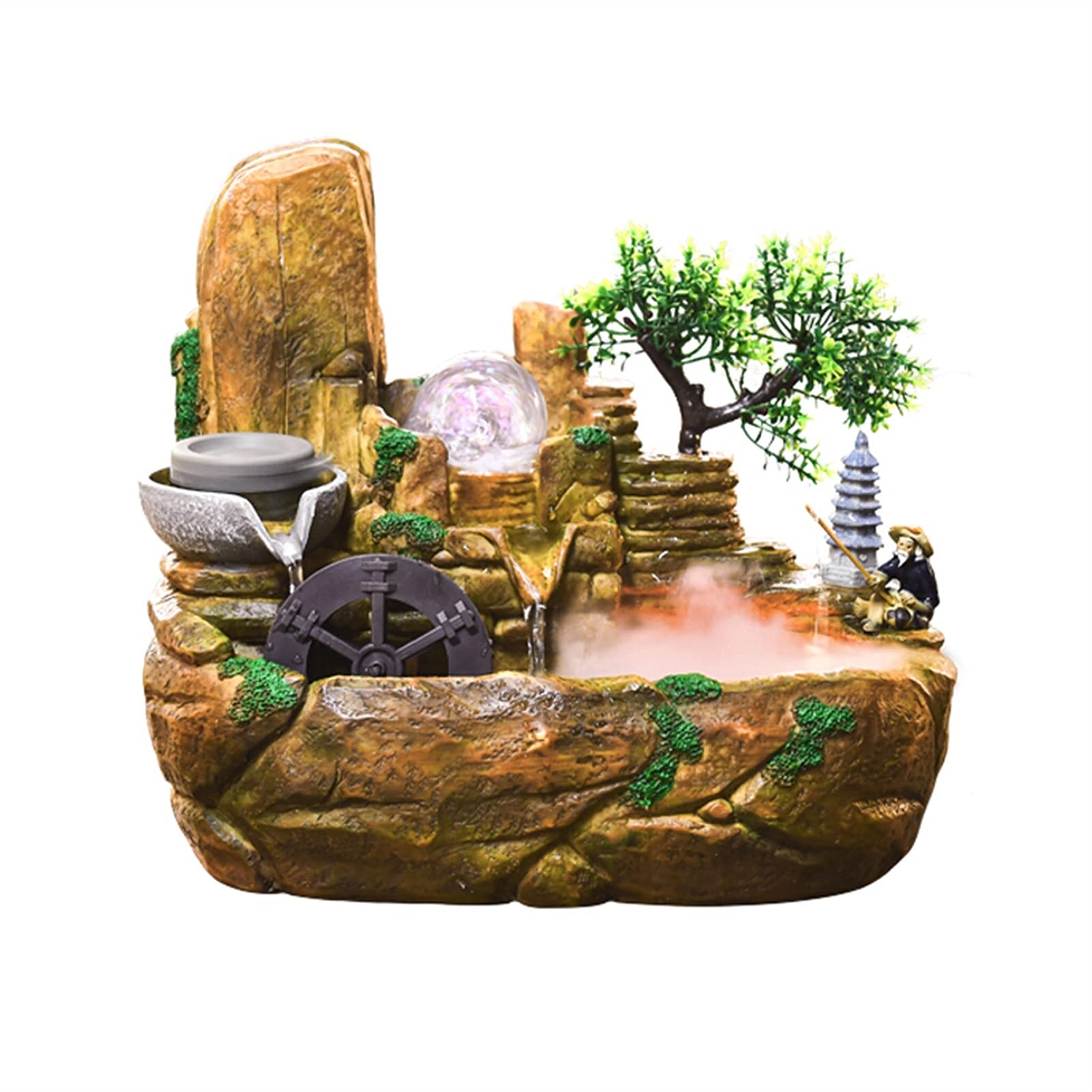 Tabletop Fountains for Home & Office - Quiet Desktop Waterfall Fountain with Natural Rockery Design | Indoor Zen Decor, Humidifier & Relaxing Water Sounds | Perfect for Stress Relief, Meditation, and Workspace Decor