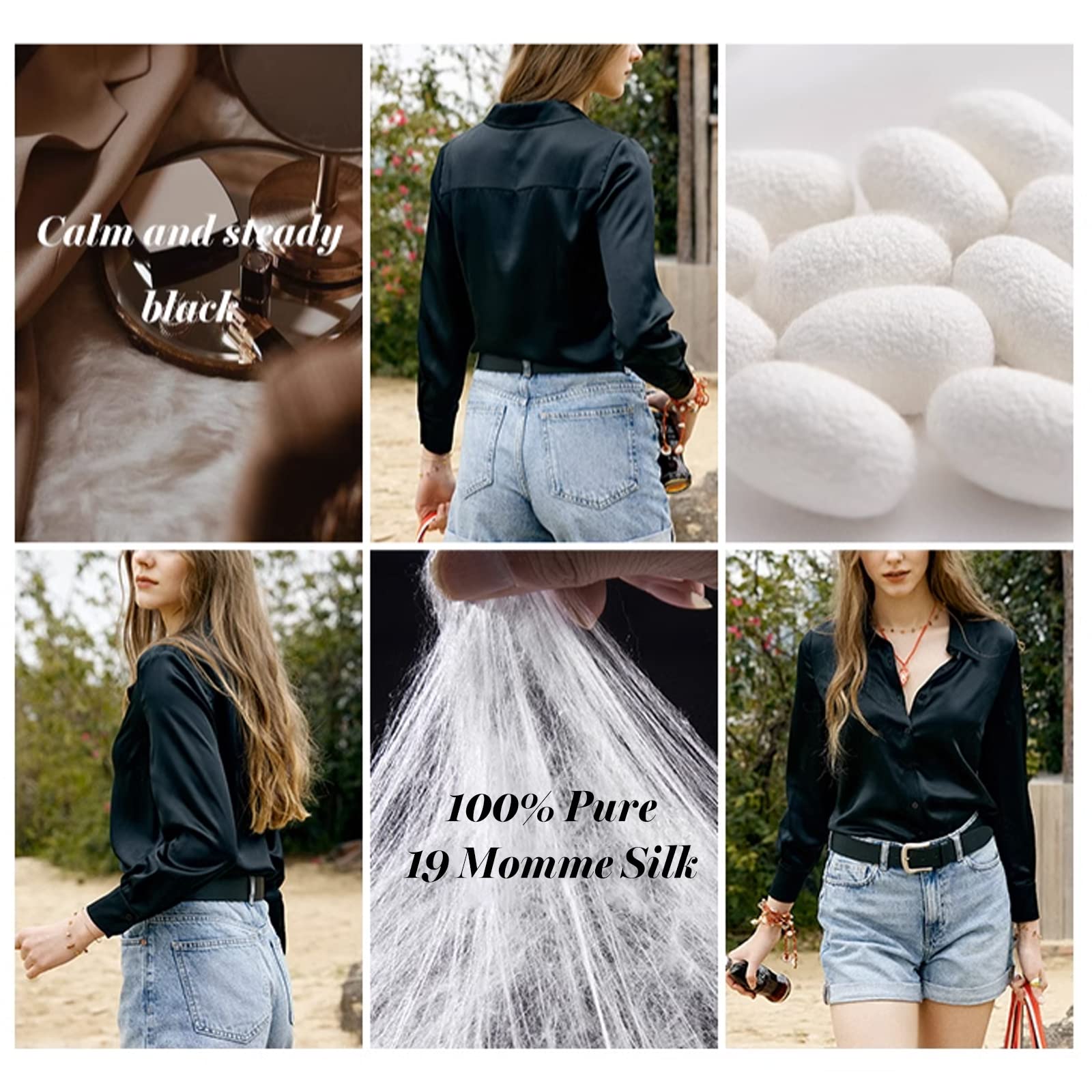Luxury Mulberry Silk Blouse for Women - Elegant Button Down Shirt for Spring & Summer | Office Wear, Date Night & Special Occasions