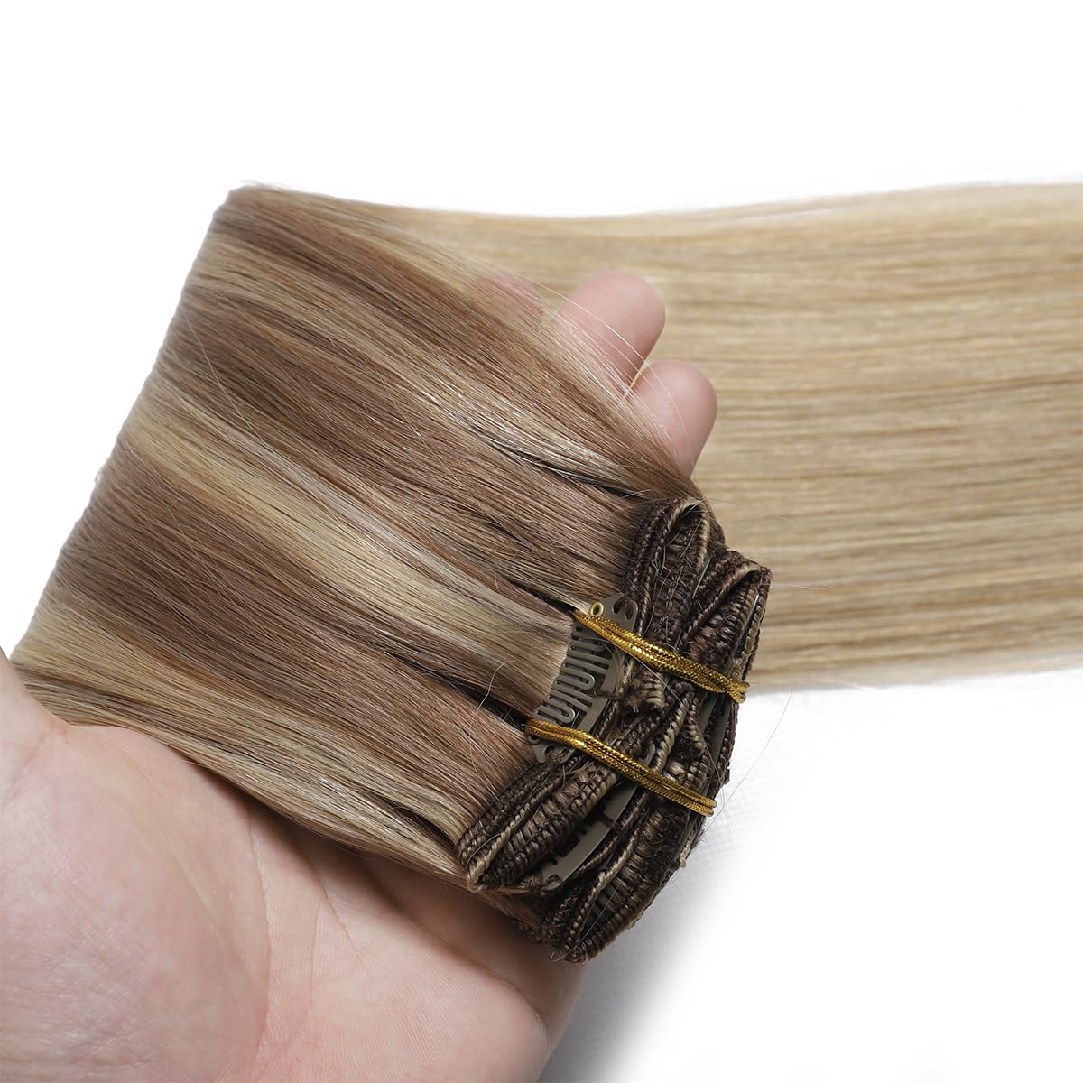 Silky Straight Clip-in Remy Human Hair Extensions for Women - 18 Inch Natural Black Hair Weft for Length & Volume - Perfect for Parties, Weddings & Daily Styling