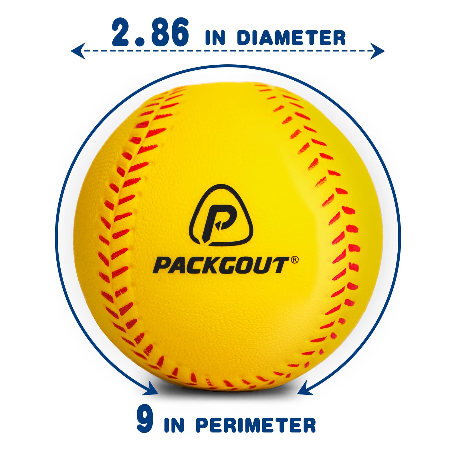 Soft Foam Baseballs for Kids & Teens - 4 Pack Training Balls (Red, Blue, Yellow, Green) - Safe Practice Baseballs for Indoor/Outdoor Backyard Games, T-Ball Practice & Youth Baseball Training