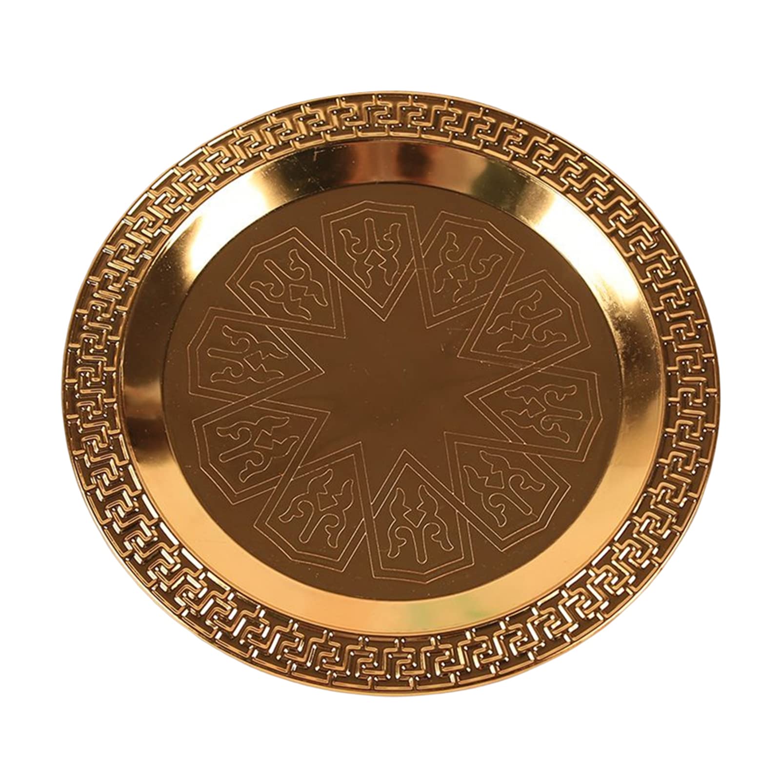 Floral Printed Stainless Steel Serving Tray - Elegant Candy Dish & Fruit Plate for Snacks, Desserts, Party Decor | Perfect for Home, Hotel, Bar & Events