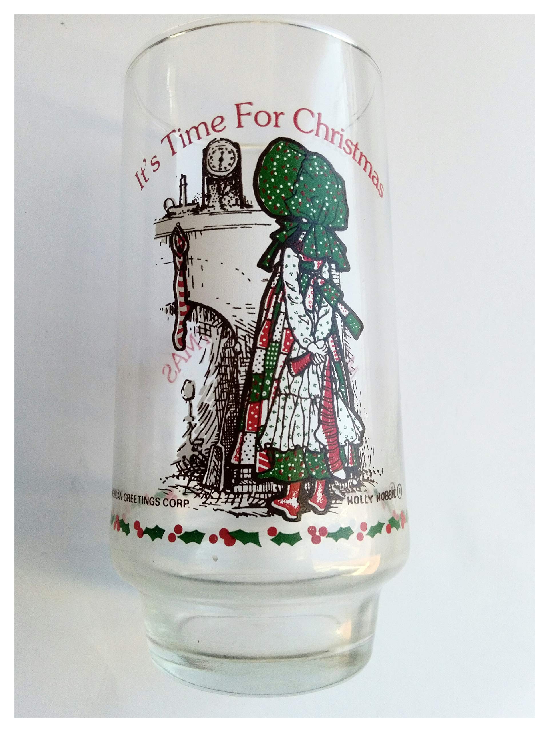 Holly Hobbie Christmas Coke Glass Tumbler - Vintage Holiday Drinkware for Hot & Cold Beverages - Perfect for Christmas Parties, Gift Giving & Cozy Winter Nights