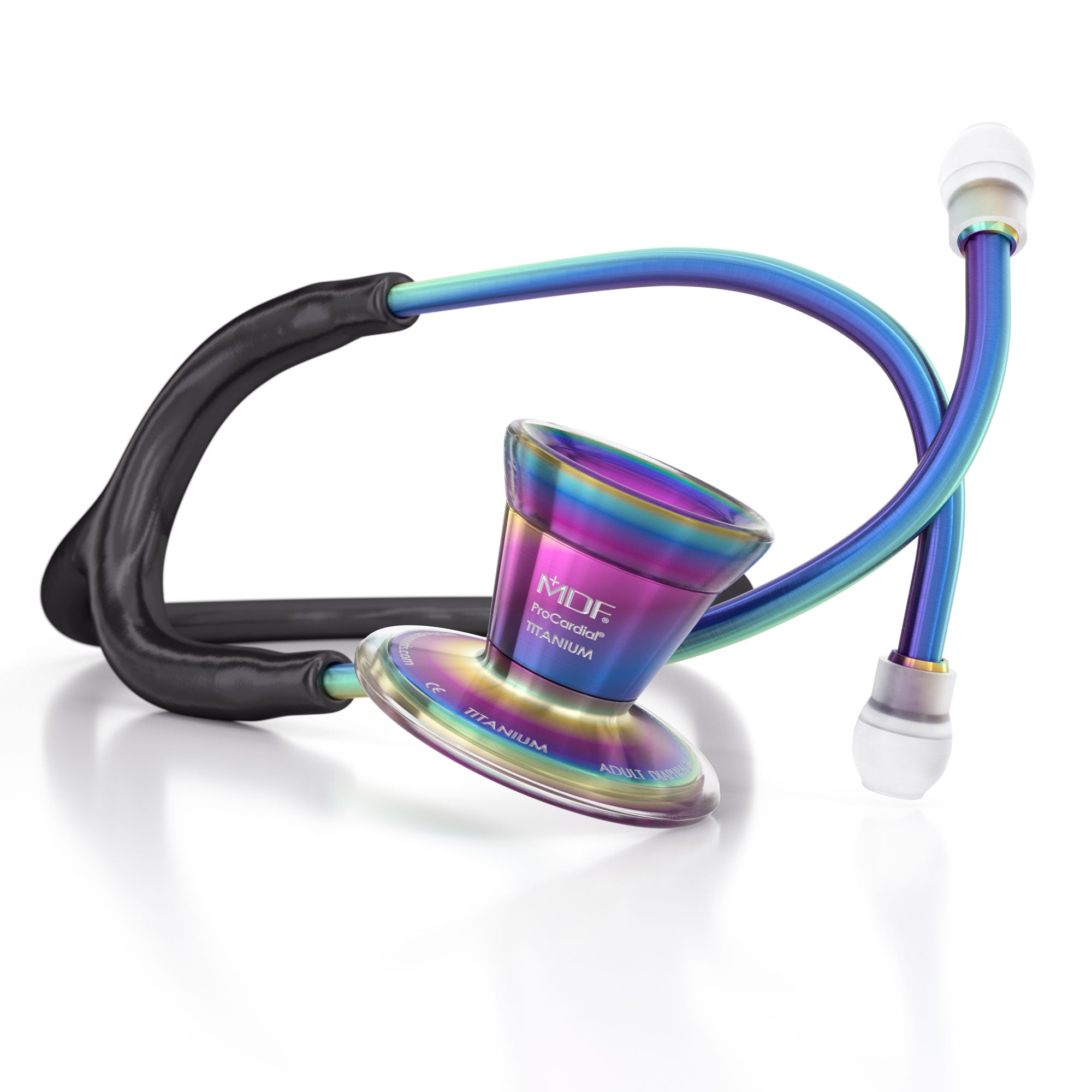 ProCardial® Titanium Cardiology Stethoscope - Black/Kaleidoscope Design | Premium Heart & Lung Auscultation Tool for Medical Professionals | Ideal for Doctors, Nurses & Healthcare Workers in Hospitals & Clinics