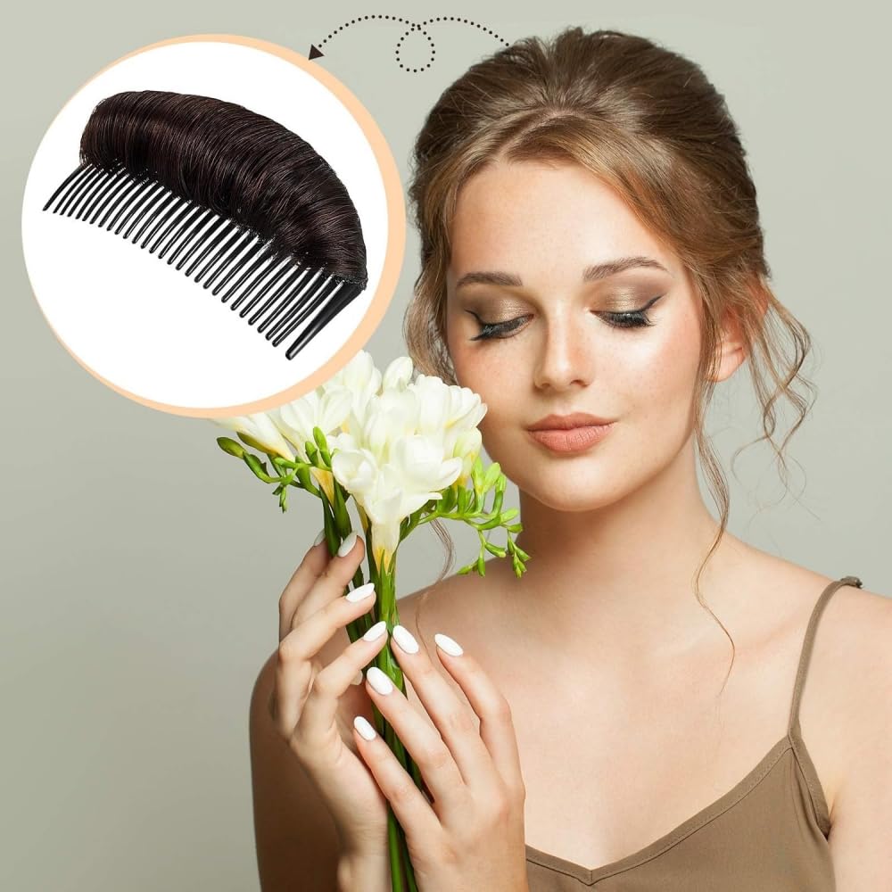 Bump It Up Hair Bun Clip - Invisible False Hair Base Set with Sponge Styling Insert & Comb | DIY Voluminous Hairstyle Accessories for Women & Girls | Perfect for Weddings, Parties & Everyday Styling