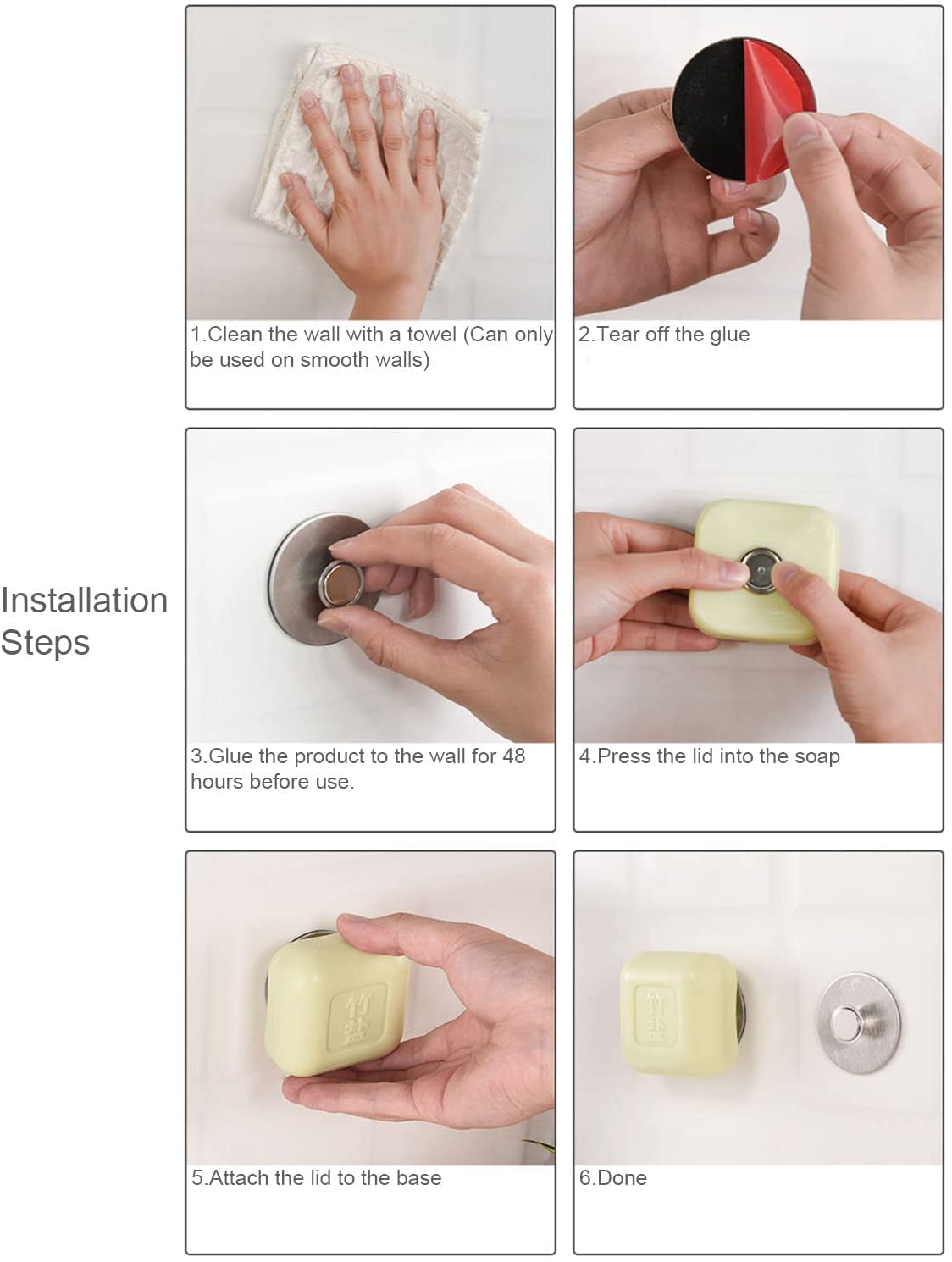 Stainless Steel Magnetic Soap Holder - Self Draining Bar Soap Saver for Shower Wall, Kitchen & Bathroom - Easy Clean Gray Soap Dish (1 Pack) | Perfect for Organizing Bar Soap in Wet Areas & Keeping Countertops Dry