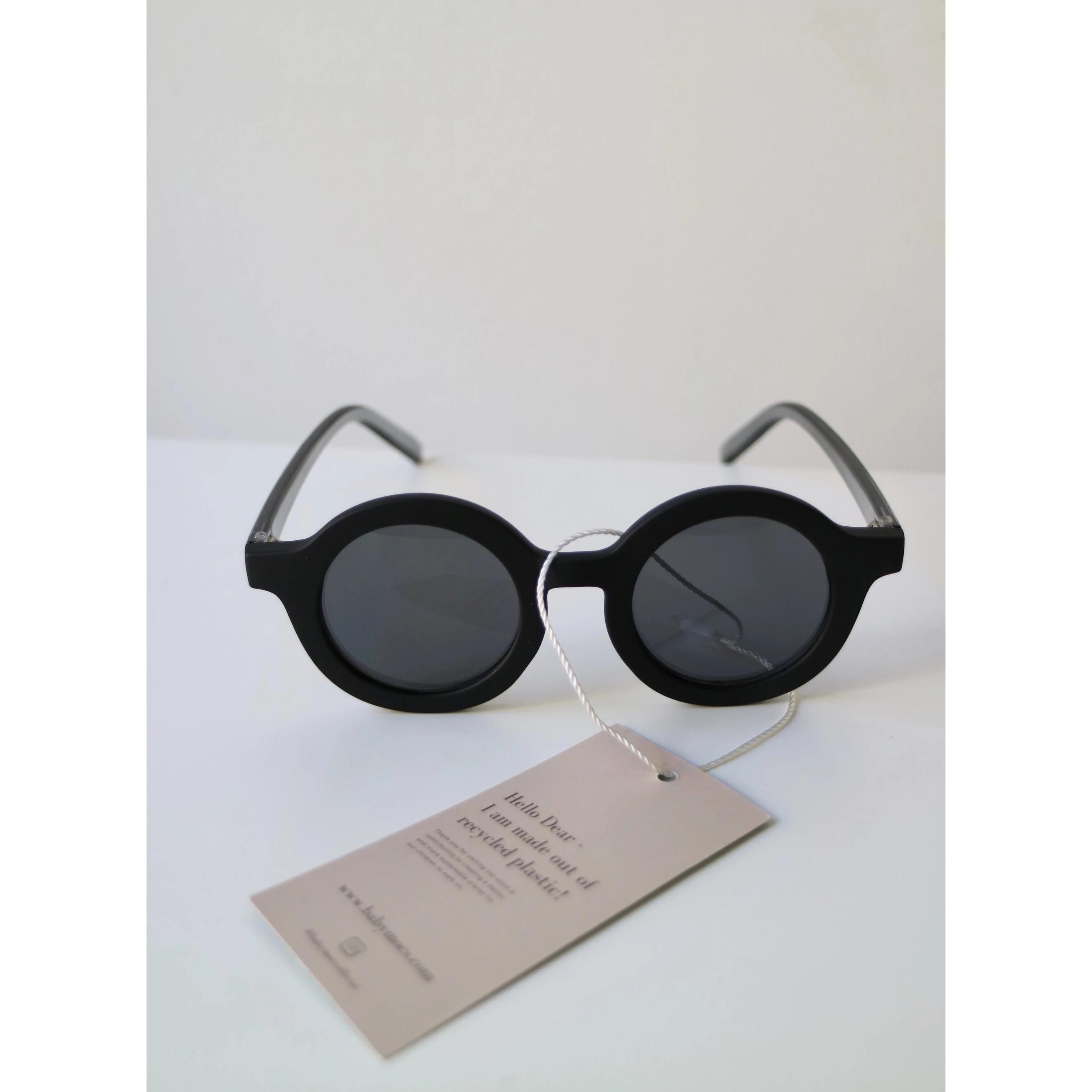 BabyMocs Kids Sunglasses - Signature Round Frame, UV Protection, Black - Perfect for Outdoor Play, Beach & Summer Activities