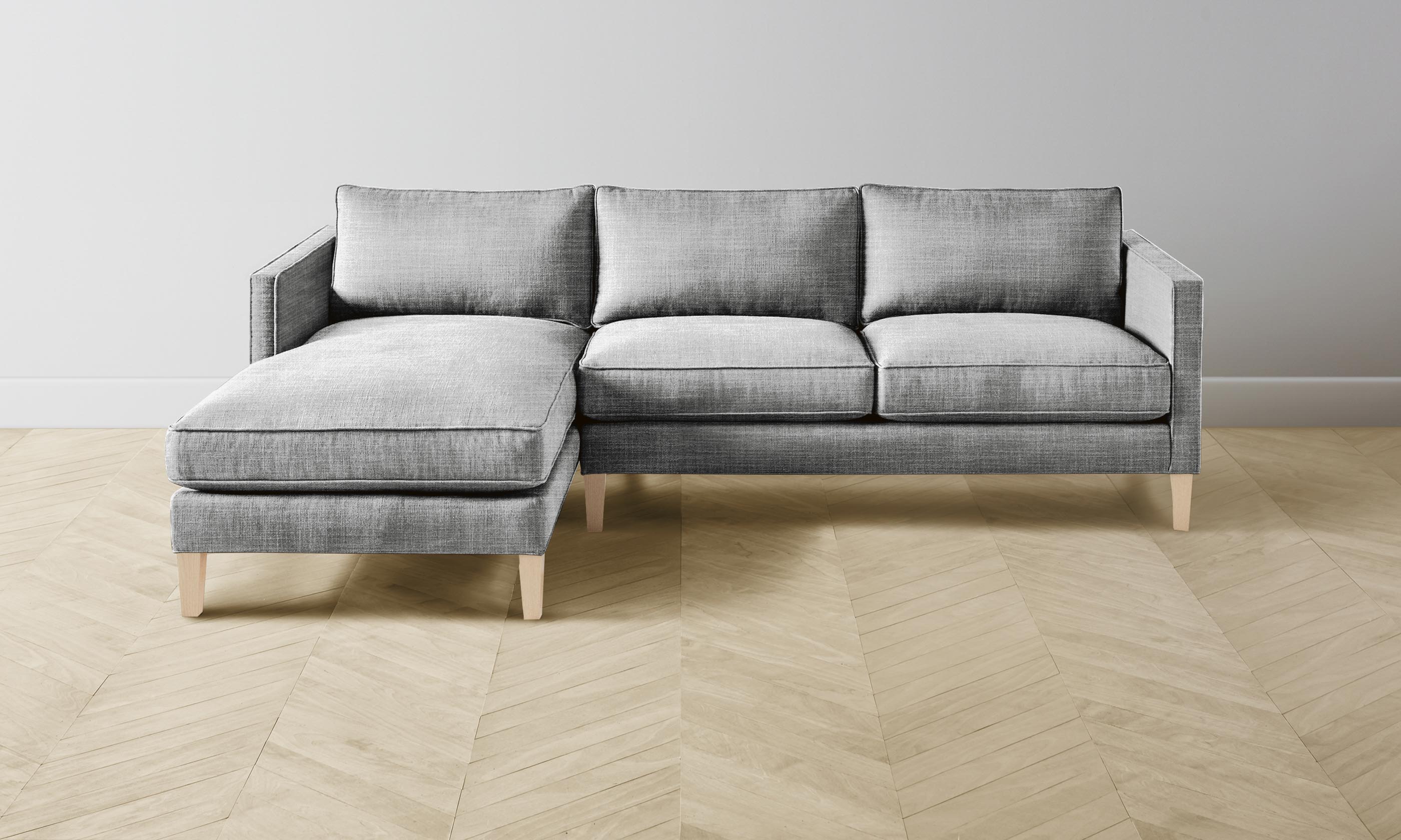 Premium Crosby Sectional Sofa with Performance Textured Tweed Upholstery in Alpine White - Perfect for Living Rooms, Family Gatherings & Cozy Movie Nights