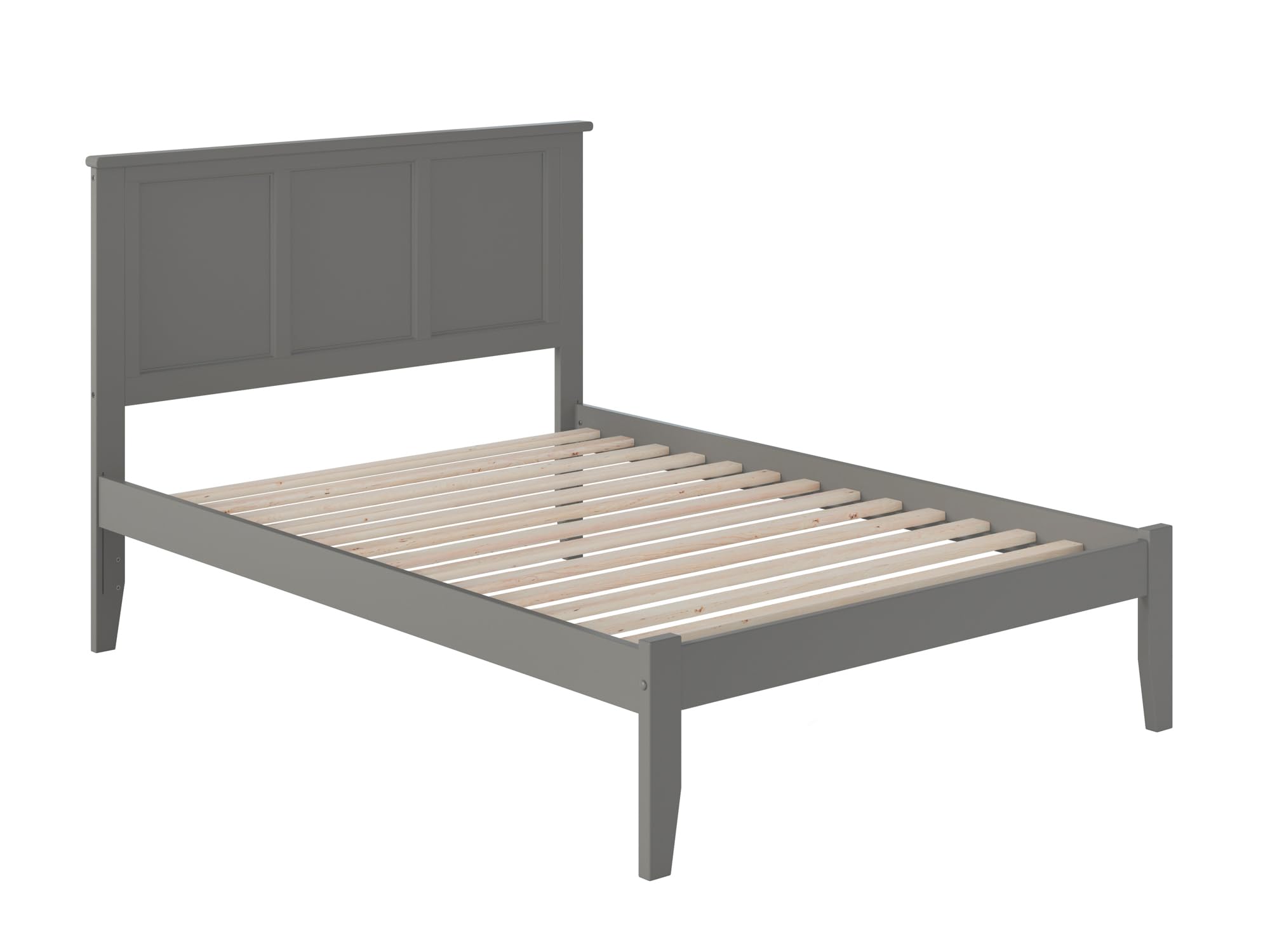 AFI Madison Full Platform Bed Frame with USB Charging Ports - Modern Grey Wooden Bed for Small Spaces & Guest Rooms, Easy Assembly & Sturdy Design