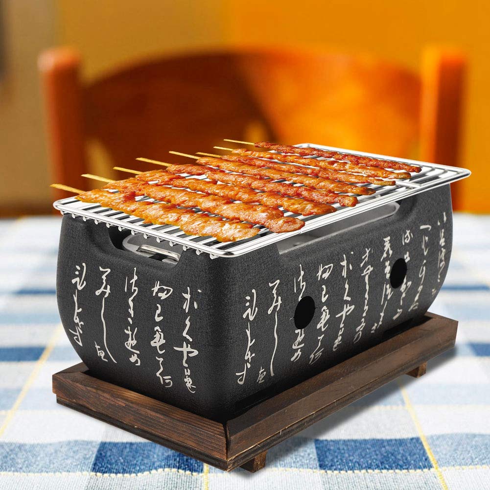 Portable Japanese Yakiniku Grill Stove - Heat-Resistant Charcoal BBQ Stove with Independent Carbon Trough for Home Use | Perfect for Yakiniku, Robata, Yakitori, Takoyaki & Outdoor Barbecue | Great for Backyard Parties, Camping & Asian Cuisine Cooking