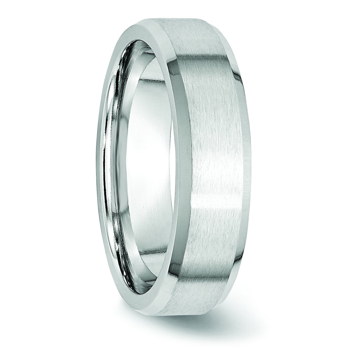 Men's Cobalt Wedding Band Ring - 6mm Tapered Beveled Edge with Satin & Polished Finish | Perfect for Engagement, Anniversary & Everyday Wear