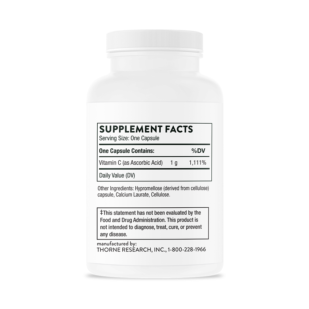 Thorne Ascorbic Acid (C153) - Premium Vitamin C Supplement for Immune Support & Skin Health - Ideal for Daily Wellness & Antioxidant Boost