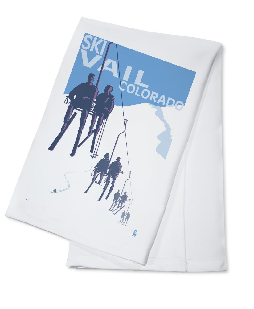 100% Cotton Colorado Ski Lift Tea Towel - Decorative Hand Towel for Kitchen, Home, and Cabin Decor | Perfect for Gifts, Dish Drying, and Rustic Farmhouse Style