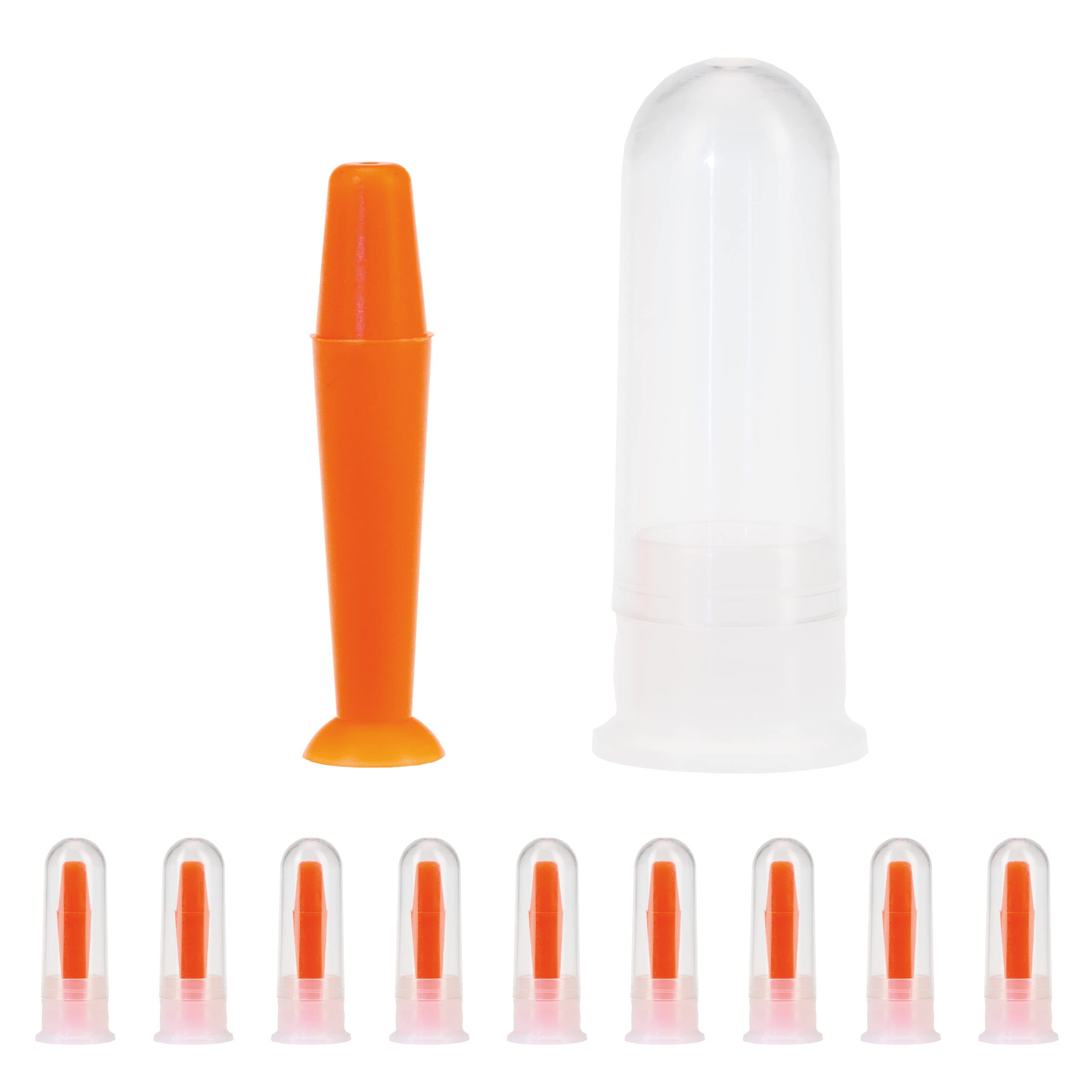 SPORTS WORLD VISION Suction Cup Inserter/Remover for Rigid Contact Lenses & Prosthetic Eyes | Orange | 10-Piece Set | Easy Handling & Safe Application for Daily Eye Care