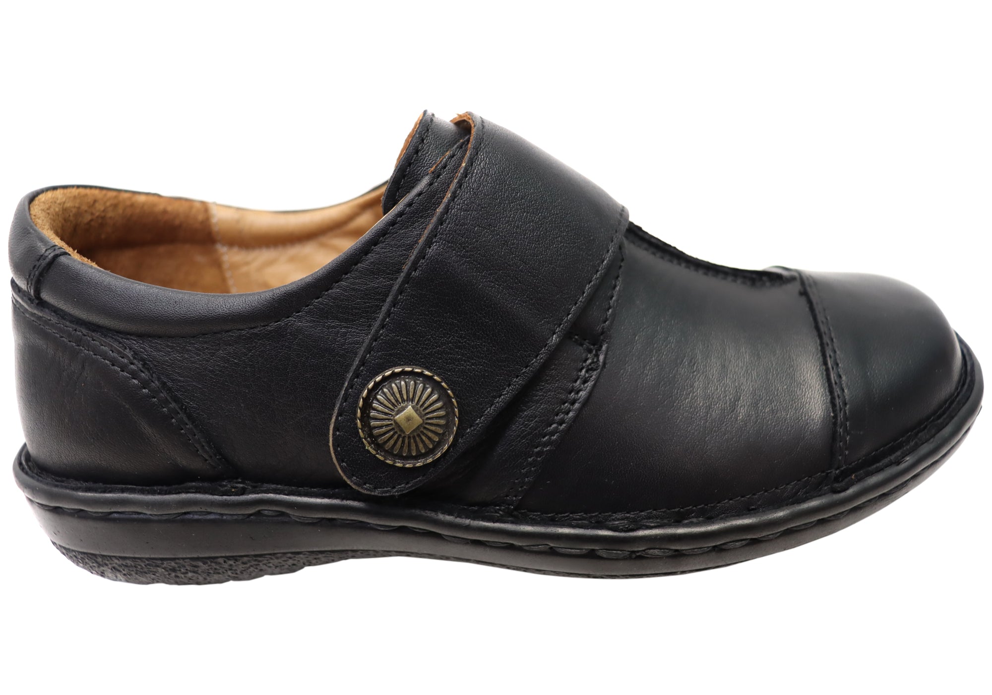 Planet Shoes Bower Women's Comfortable Adjustable Strap Leather Flats - Perfect for Work, Travel & Everyday Wear