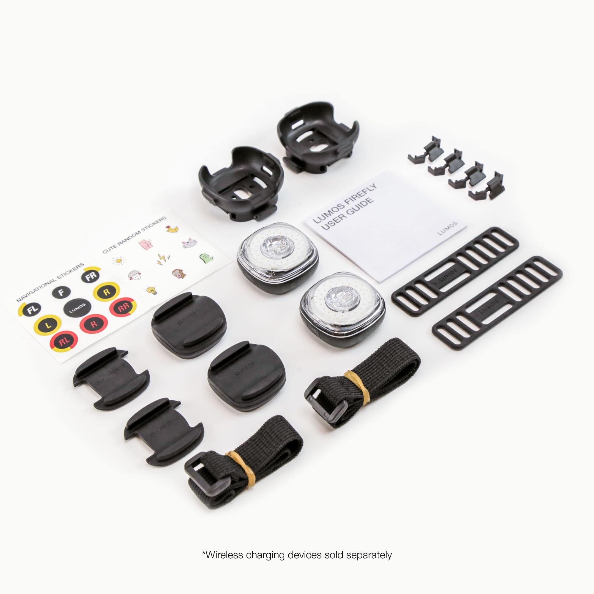 Lumos Firefly Smart Bike Light System - Wireless Sync Front & Rear LED Lights, Adjustable Brightness & Flash Patterns, Day/Night Modes, Turn Signals & Brake Lights - Best Bicycle Safety Accessories for Men & Women - Perfect for Night Riding, Urban Commuting & Outdoor Cycling Adventures