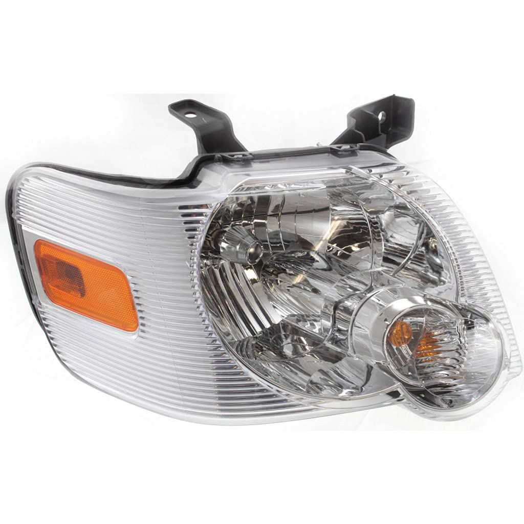2006-2010 Ford Explorer Passenger Side Headlight Assembly - Chrome Housing Replacement for FO2503220 & 6L2Z-13008-AA | Perfect for Night Driving & Off-Road Adventures