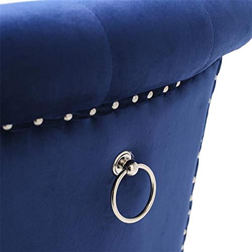 2PCS European Retro Velvet Accent Chair with Rubber Wood Legs - Vanity Stool, Makeup Dressing Chair, Bedroom Bench for Home Decor, Living Room, Boudoir