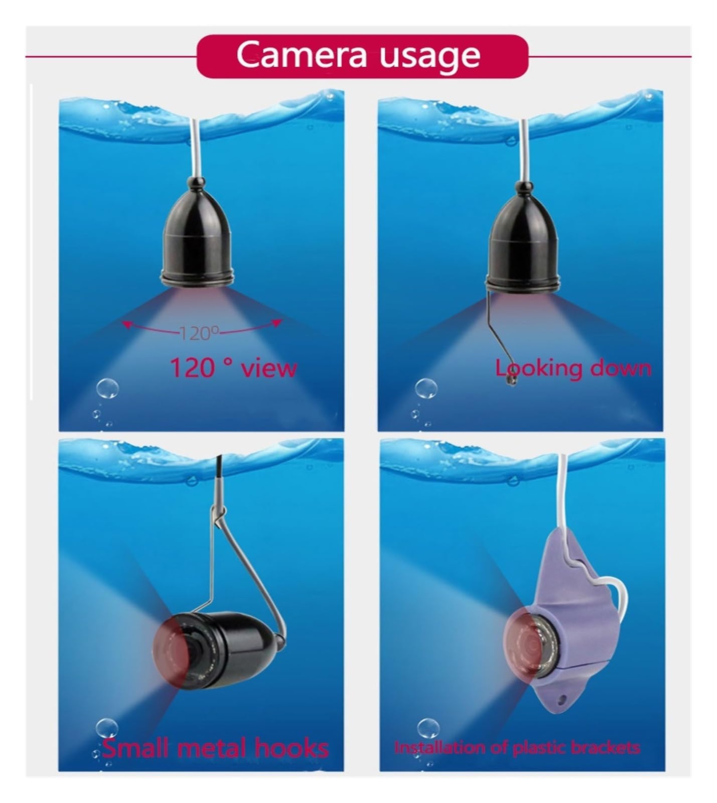 4.3 Inch Underwater Fishing Camera with Monitor - HD Fish Finder & Detection System for Ice, Lake, Sea Fishing | Perfect for Winter Ice Fishing, Boat & Kayak Adventures (15M Cable)