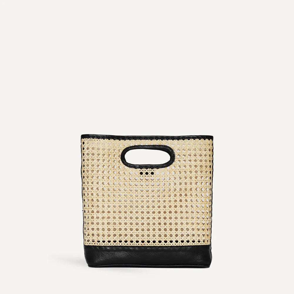 Bembien Nell Black Rattan Crossbody Bag - Stylish & Eco-Friendly Handbag for Women | Perfect for Travel, Shopping, and Everyday Use