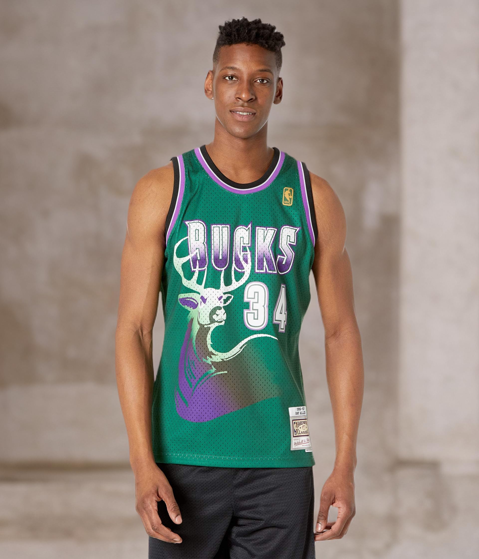 Mitchell & Ness Ray Allen 34 Milwaukee Bucks Replica Swingman NBA Jersey - Authentic Basketball Jersey for Fans & Collectors - Perfect for Games, Parties & Sports Events
