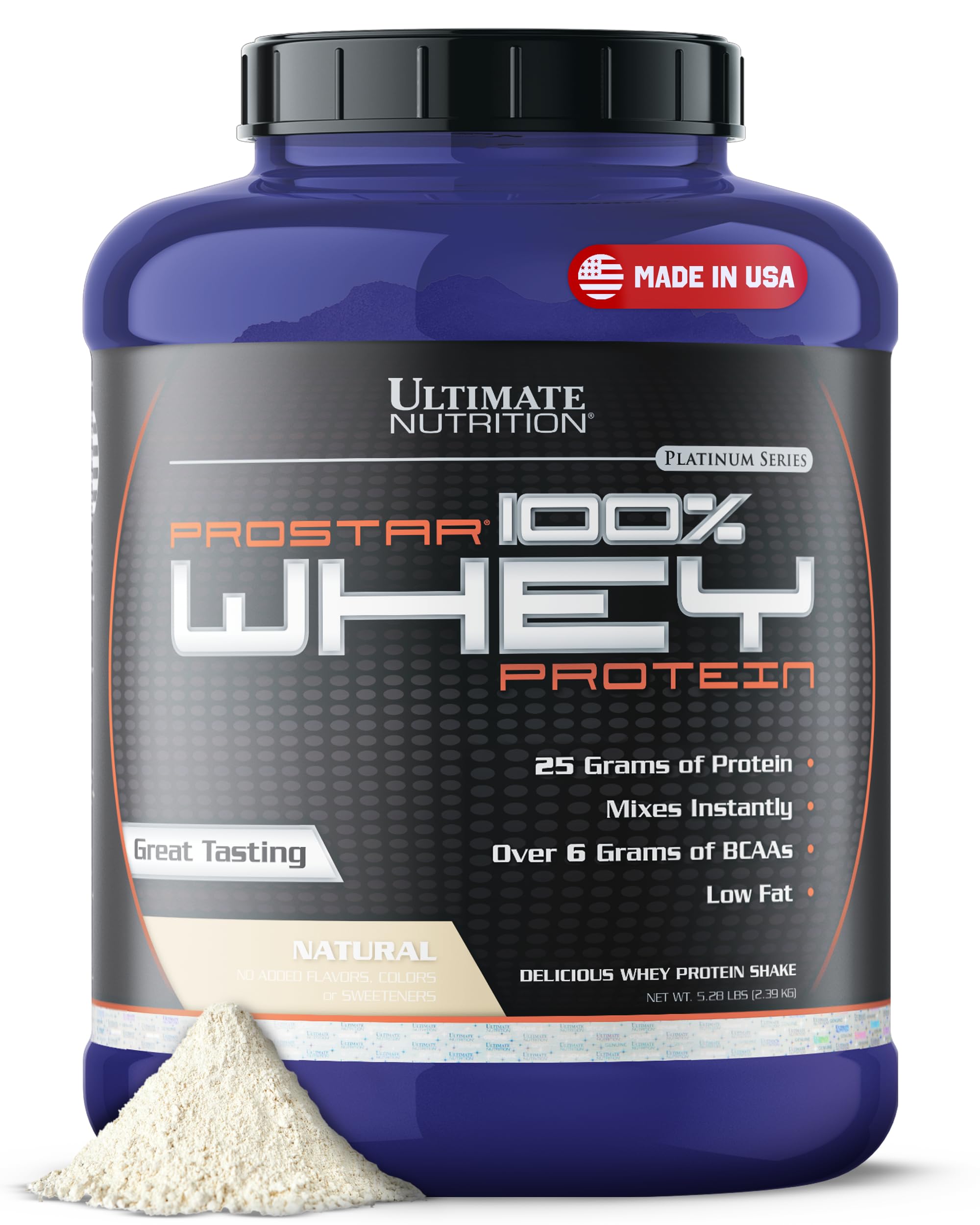 Ultimate Nutrition Prostar Whey Protein Powder Isolate - Low Carb, High Protein Shake for Muscle Gain & Recovery - Keto Friendly, Low Sodium & Fat - 5.28 lbs Tub - Perfect for Post-Workout & Healthy Lifestyle