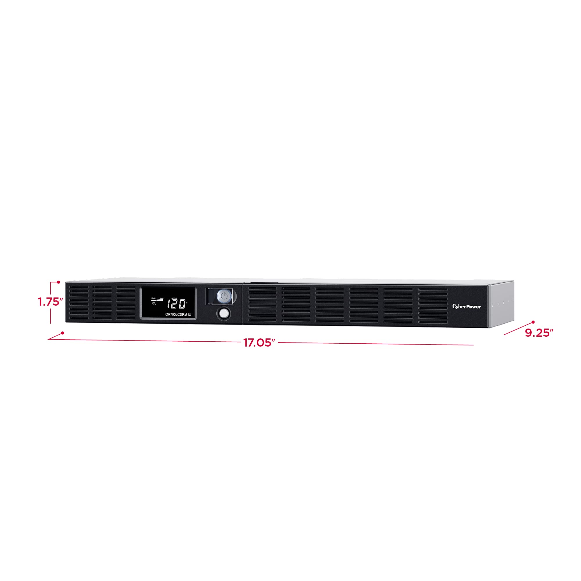 CyberPower OR700LCDRM1U Smart App LCD UPS - 700VA/400W, 6 Outlets with AVR, 1U Rackmount Uninterruptible Power Supply for Home Office & Server Rack Protection