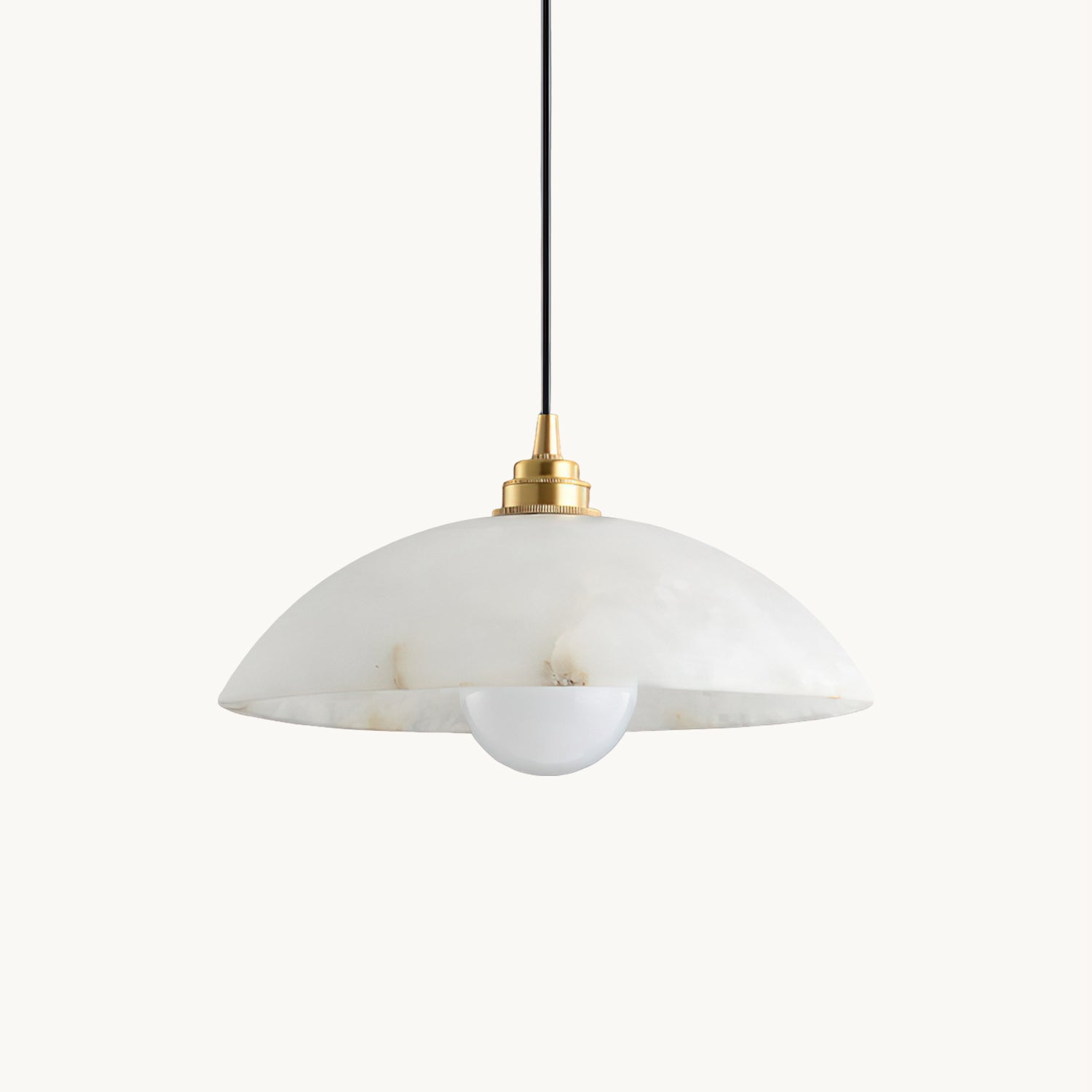 Elegant Dome Alabaster Pendant Light - Modern Crystal Glass Ceiling Lamp for Dining Room, Kitchen Island & Bedroom Lighting