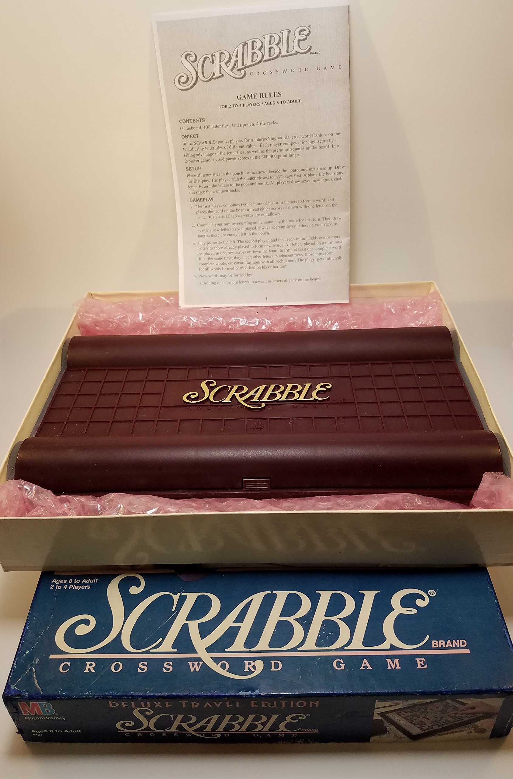 Scrabble Deluxe Travel Edition - Classic Crossword Board Game for Adults & Kids - Perfect for Road Trips, Family Game Nights & Travel