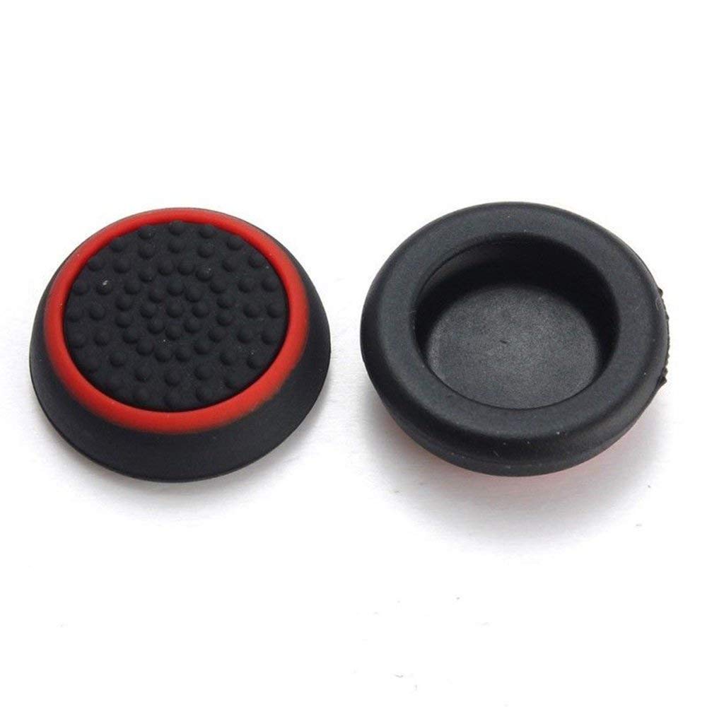 Premium Silicone Thumb Stick Joystick Caps - Analog Grip Covers for Nintendo Switch Joy-Con Controllers (Black & Red) - Enhance Gaming Comfort & Prevent Slippage for Switch, Switch Lite & OLED Models