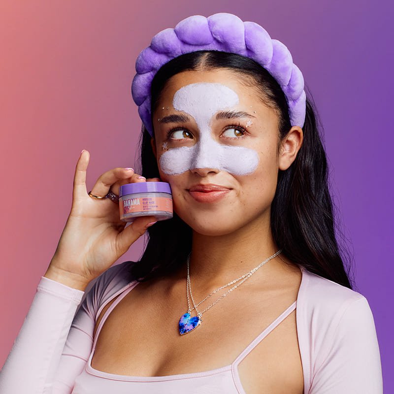 Organic Bahama Skin Hibiscus Clay Mask for Glowing Skin - Deep Cleansing & Detoxifying Facial Treatment for Acne & Blackheads - Perfect for Spa Nights & Self-Care Routines