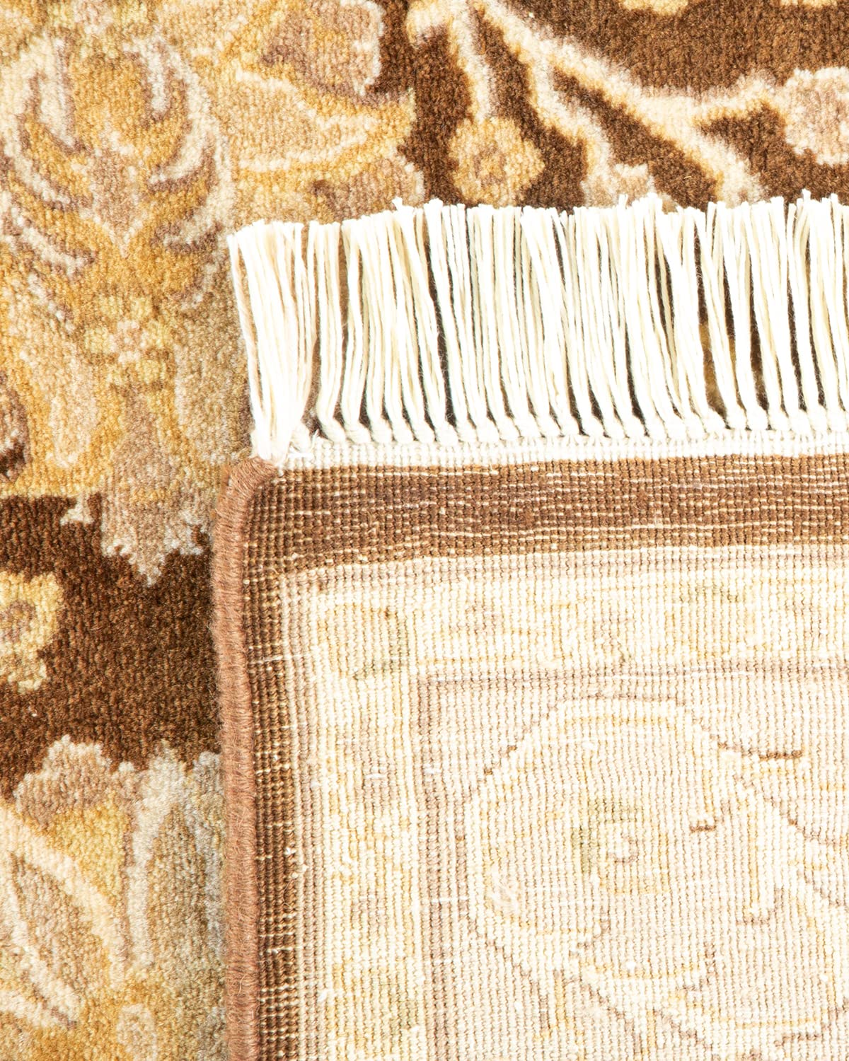 Handmade Wool Traditional Floral Mogul Yellow 4x6 Area Rug - Solo Rugs One of a Kind Hand Knotted - Perfect for Living Room, Bedroom, or Home Decor