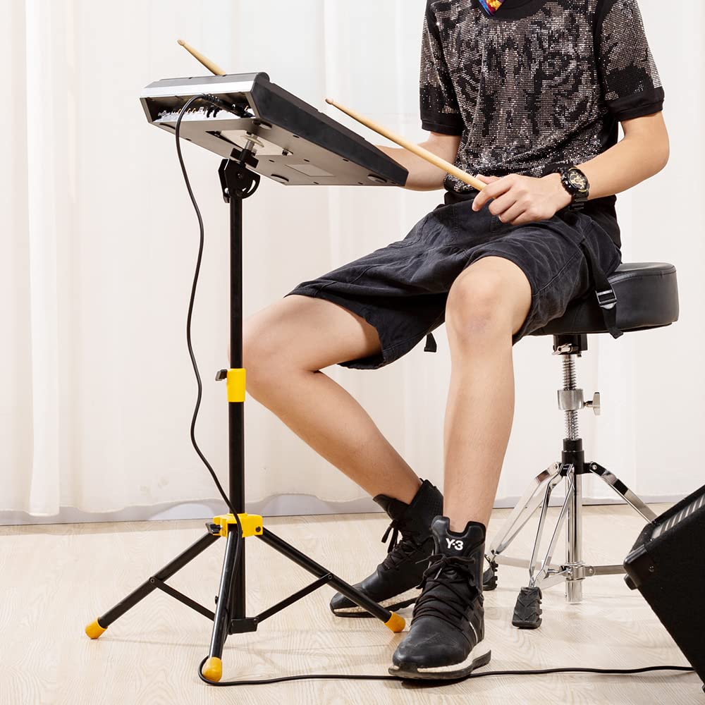 PD705 Electronic Drum Pad with Mounting Stand & Hi-Hat/Kick Pedal Bundle - Perfect for Home Practice, Studio Recording & Live Performances