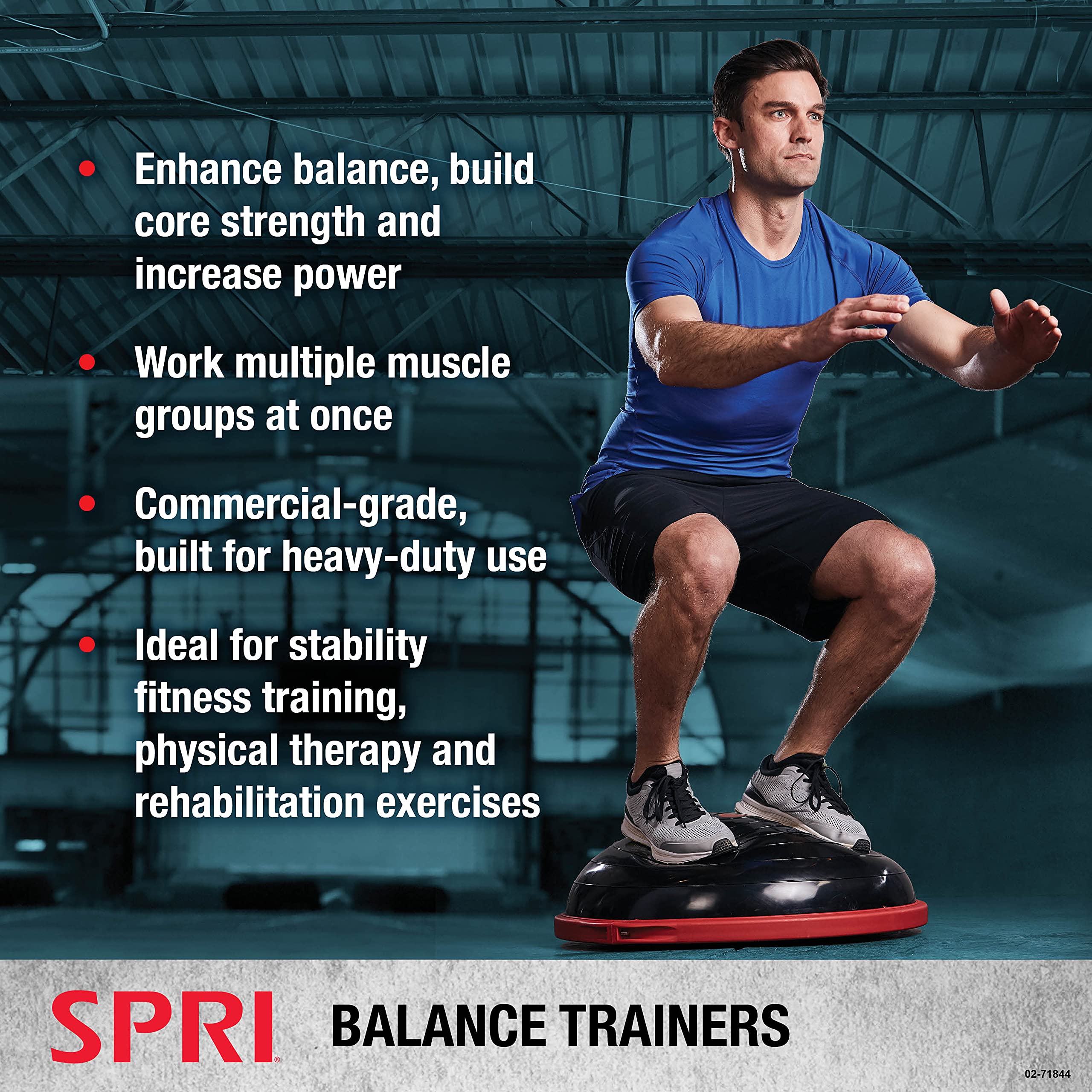 SPRI Balance Trainer Dome Half-Exercise Ball with Non-Slip Base - 65cm Pro & 50cm Sport for Core Strength, Stability Training & Flexibility | Home Gym, Yoga, Pilates & Physical Therapy Equipment
