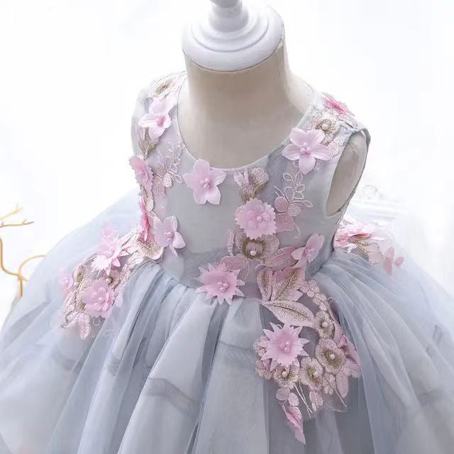 Adorable Baby Girl Puffy Sleeve Floral Dress - Toddler Princess Birthday Party Outfit for Special Occasions & Photo Shoots