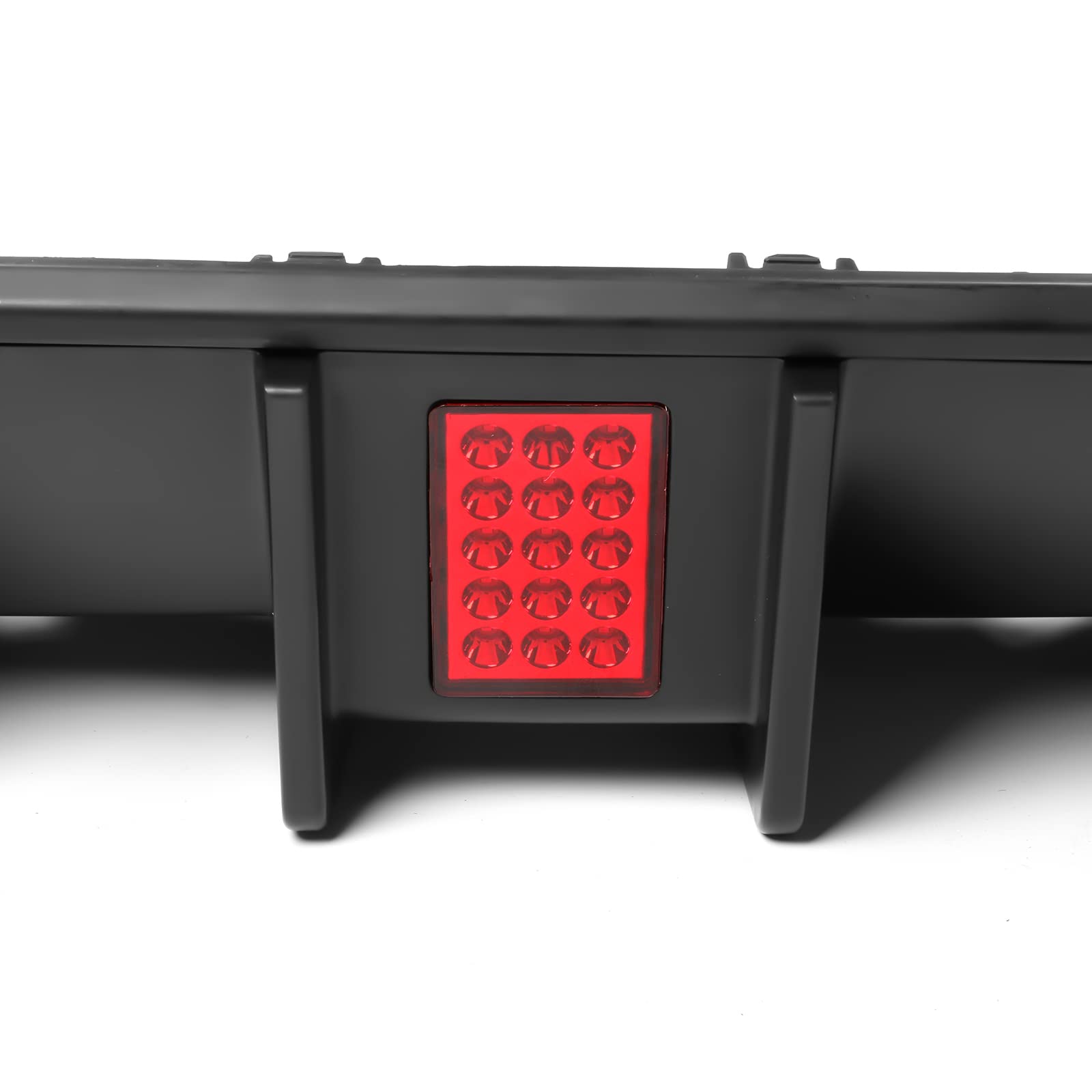 FREEMOTOR802 Rear Diffuser with LED Light for 2015-2023 Dodge Charger | IKON V4 Style Matte Black Quad Exhaust Tips | Bumper Lip & Shark Fins | PP Material | Upgrade Your Charger's Rear Styling for Street & Show Car Looks