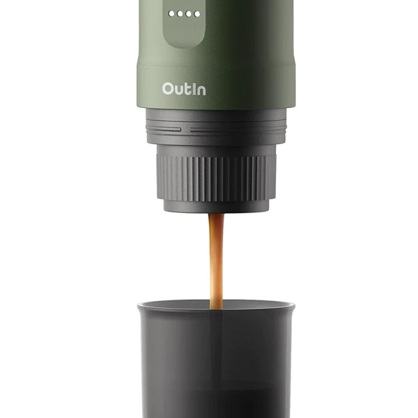 Outin Nano Portable Espresso Maker - Compact Travel Coffee Machine for Camping, Office & Home Use - Fast Brewing Handheld Espresso Maker with USB Charging