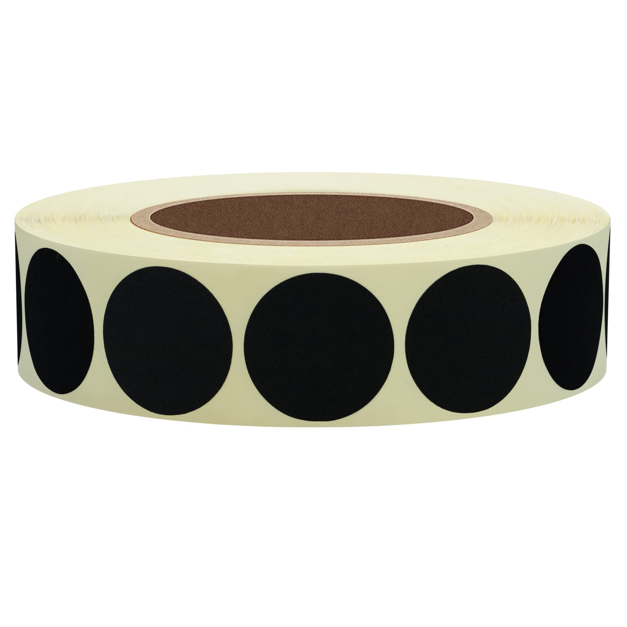 Hybsk 1 Inch Round Black Kraft Paper Labels - 1,000 Stickers per Roll | Eco-Friendly Blank Stickers for Shipping, Packaging & Crafting | Perfect for Small Business, DIY Projects & Product Labeling