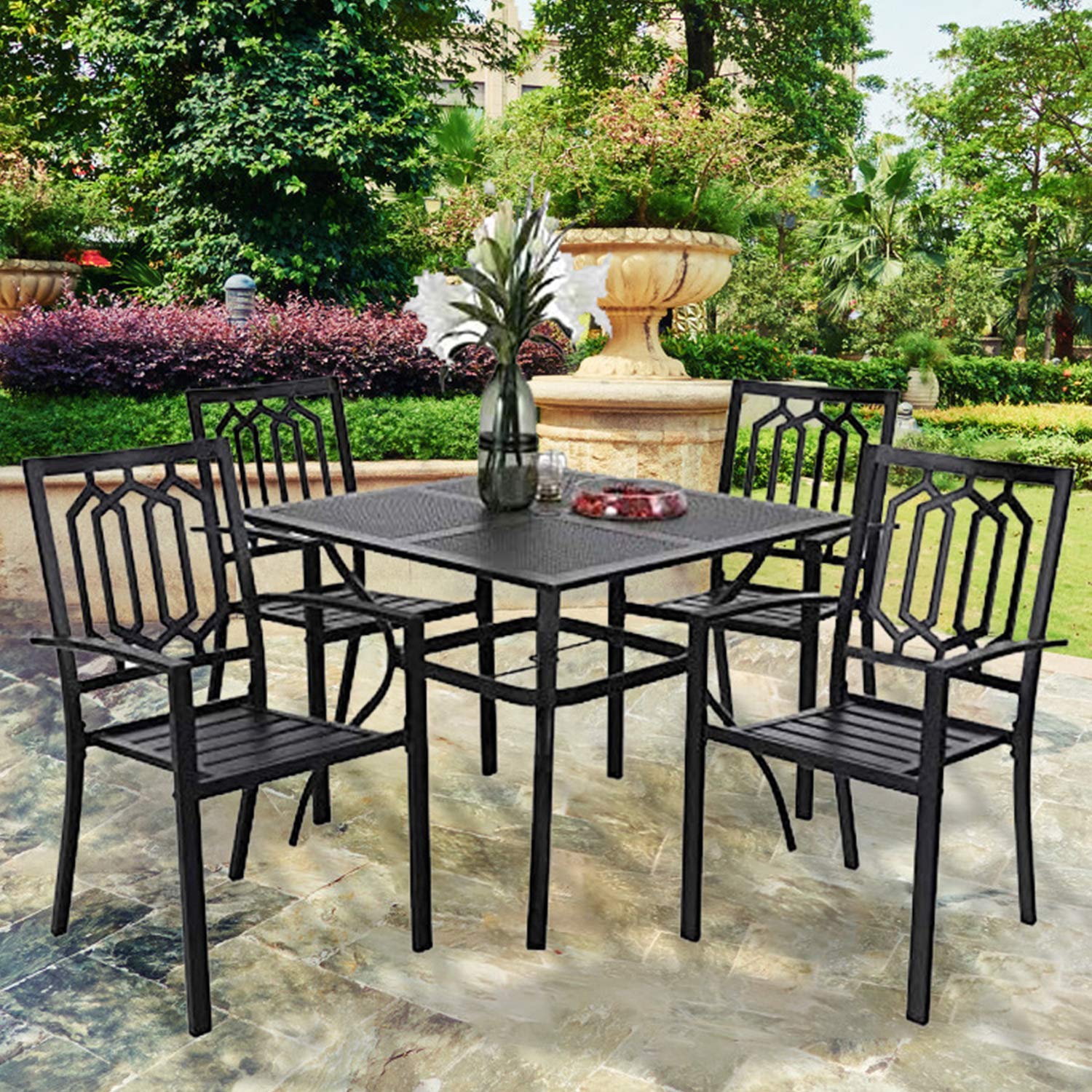 PHI VILLA 5-Piece Outdoor Patio Dining Set - 37