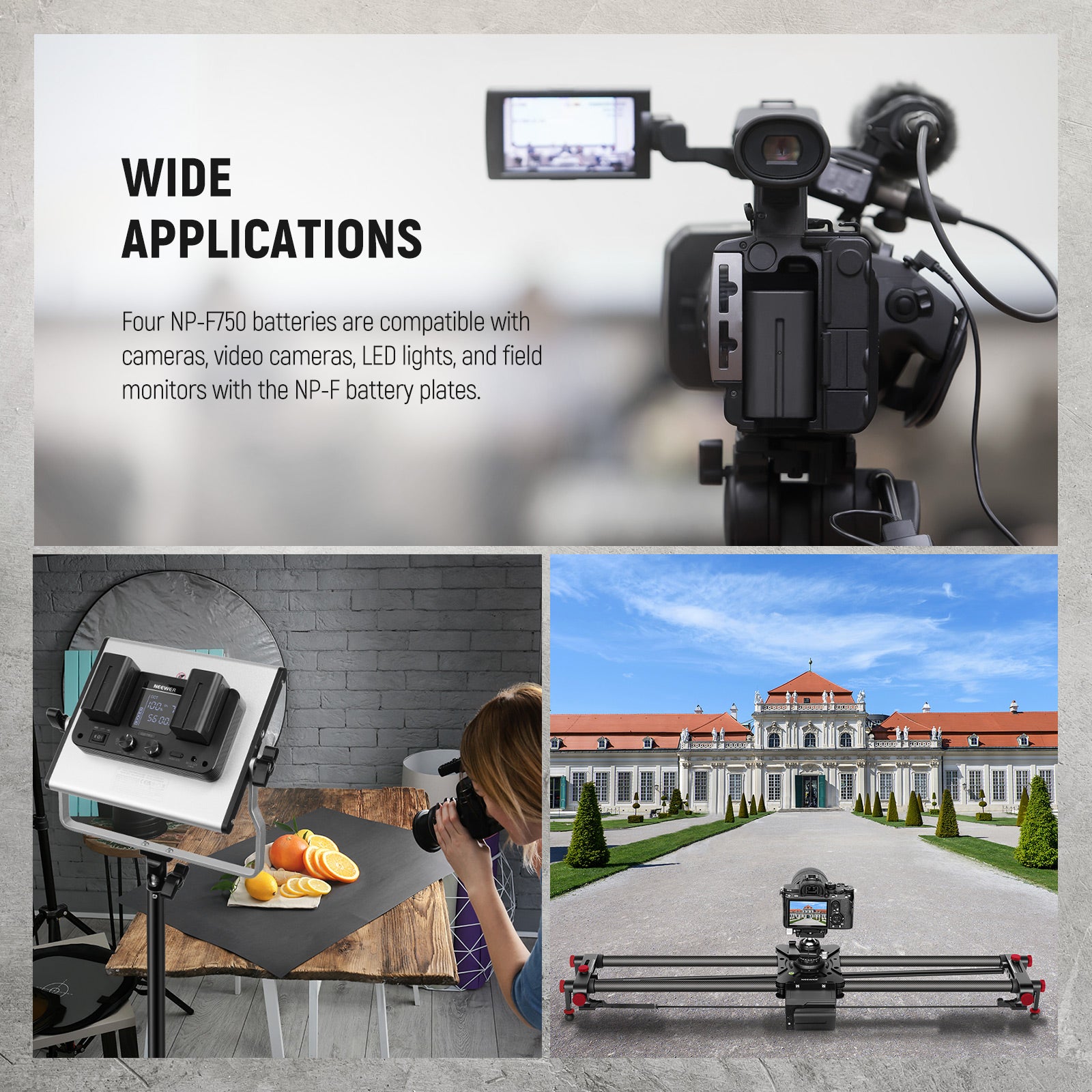 NEEWER 4 Pack NP-F750 Replacement Batteries for Sony Cameras - Power Your Sony A7, A9, A6000 Series & More for Extended Photography Sessions