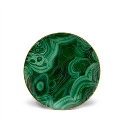 L'Objet Malachite Dessert Plates - Set of 4 Elegant Porcelain Appetizer Dishes for Dinner Parties, Afternoon Tea & Special Occasions