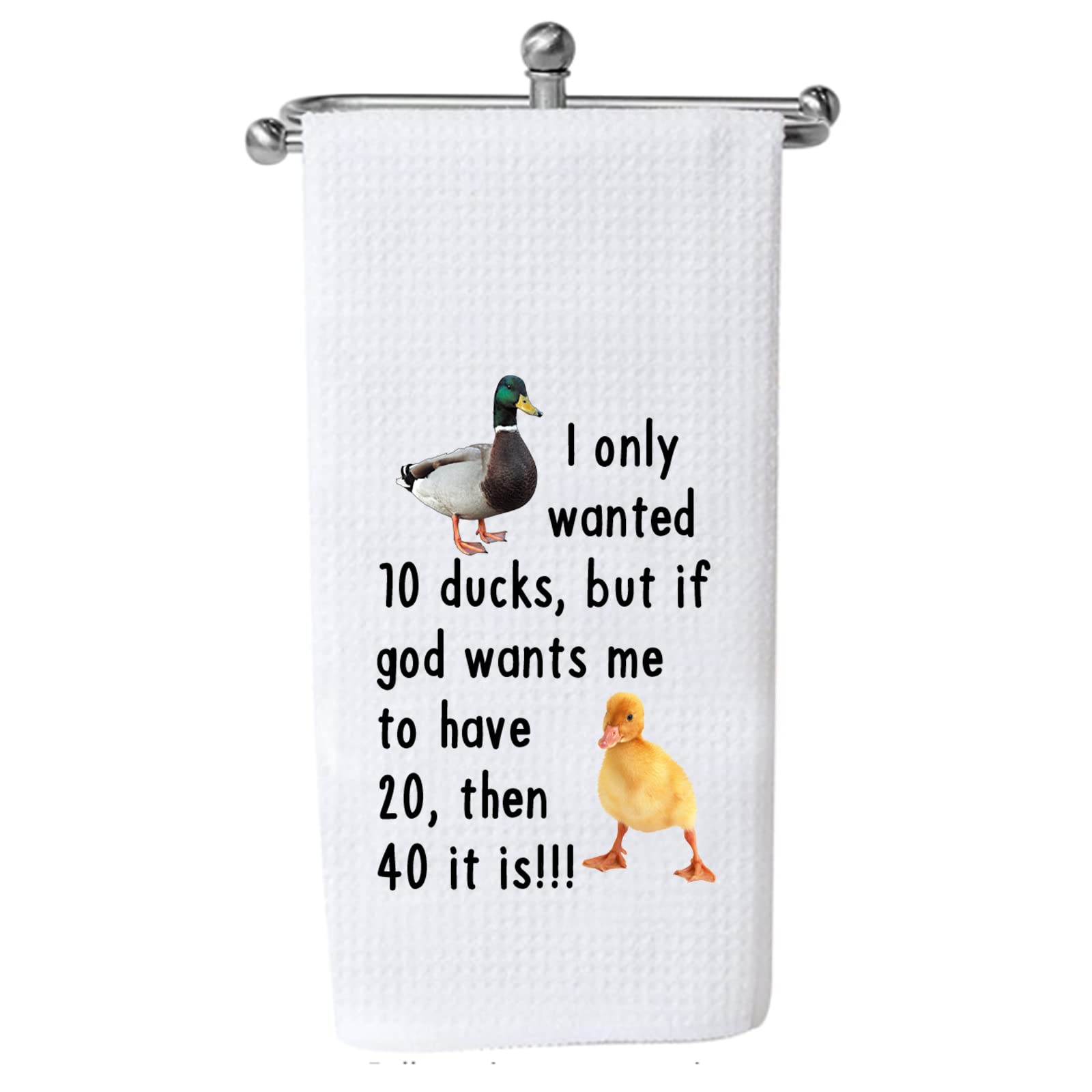 Funny Duck Kitchen Towel Set of 10 - Cute Duck Lovers Gift, Hostess Gift, Animal Lovers Tea Towel - Perfect Housewarming Gift for Mom & Home Decor - Great for Kitchen, Bathroom & Holiday Gifting