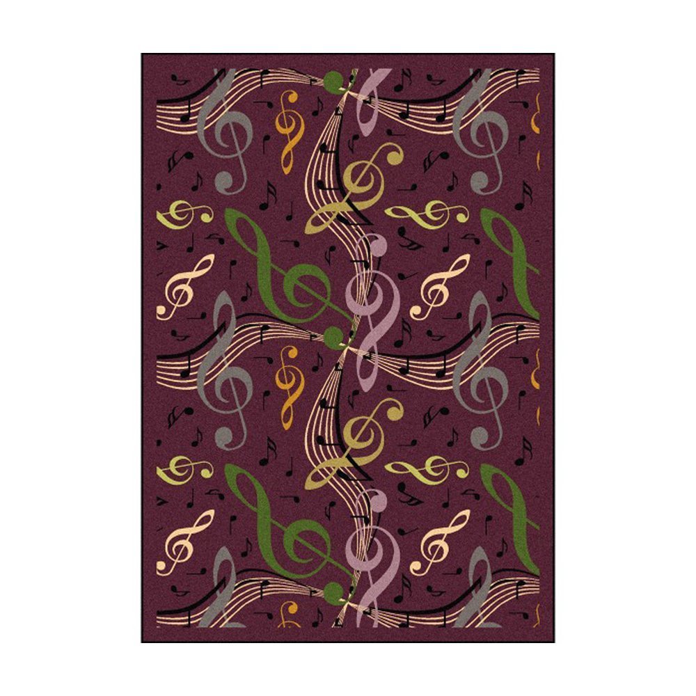 Joy Carpets Kid Essentials Music & Special Needs Virtuoso Rug - Plum, 7'8
