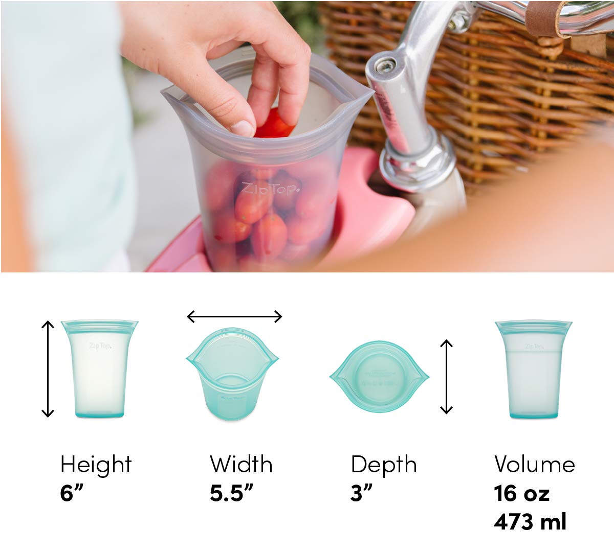 Reusable Silicone Food Storage Bags - Medium Cup Size [Lavender] | Microwave, Dishwasher & Freezer Safe | Eco-Friendly Meal Prep Containers | Made in USA | Perfect for Lunches, Snacks & Leftovers