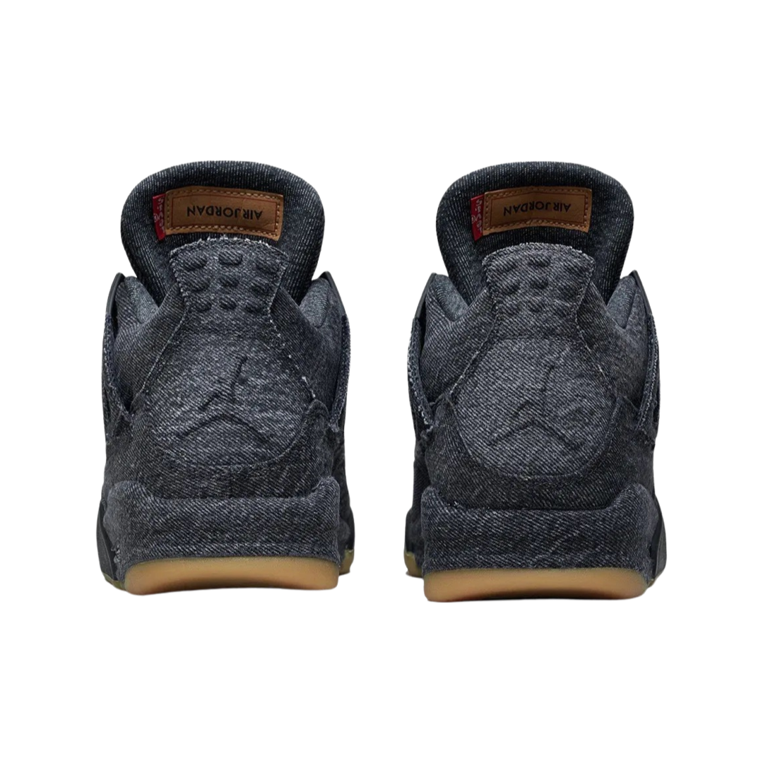 Air Jordan 4 Retro Levis Black Denim Sneakers - Men's Basketball Shoes for Casual Wear & Street Style Fashion