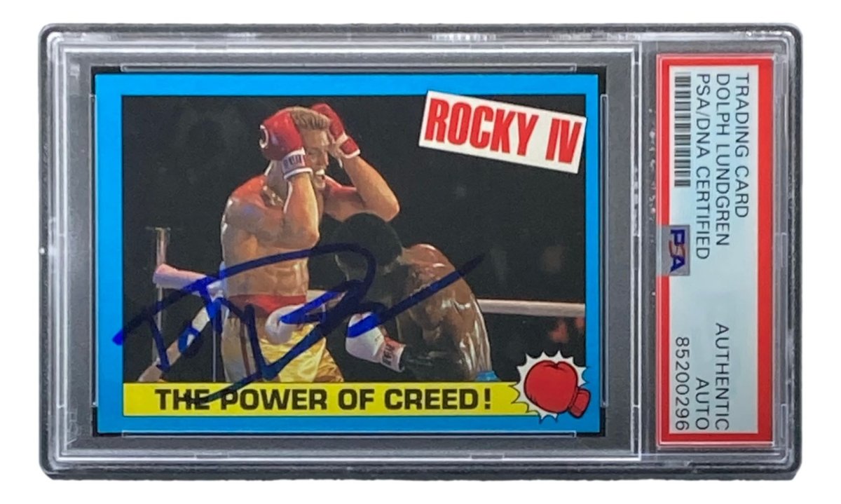 Dolph Lundgren Autographed 1985 Topps #18 Rocky IV Ivan Drago Trading Card - PSA/DNA Certified - Perfect for Movie Memorabilia Collectors & Boxing Fans