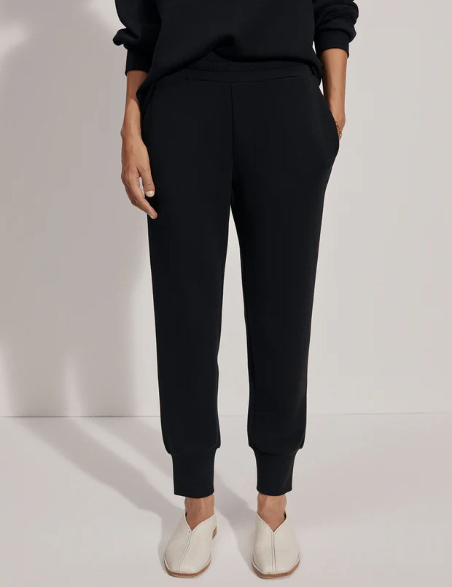 Slim Cuff Pants for Women - 27.5 Inch Inseam, Black Stretch Ankle Pants | Perfect for Work, Office, Travel & Casual Wear